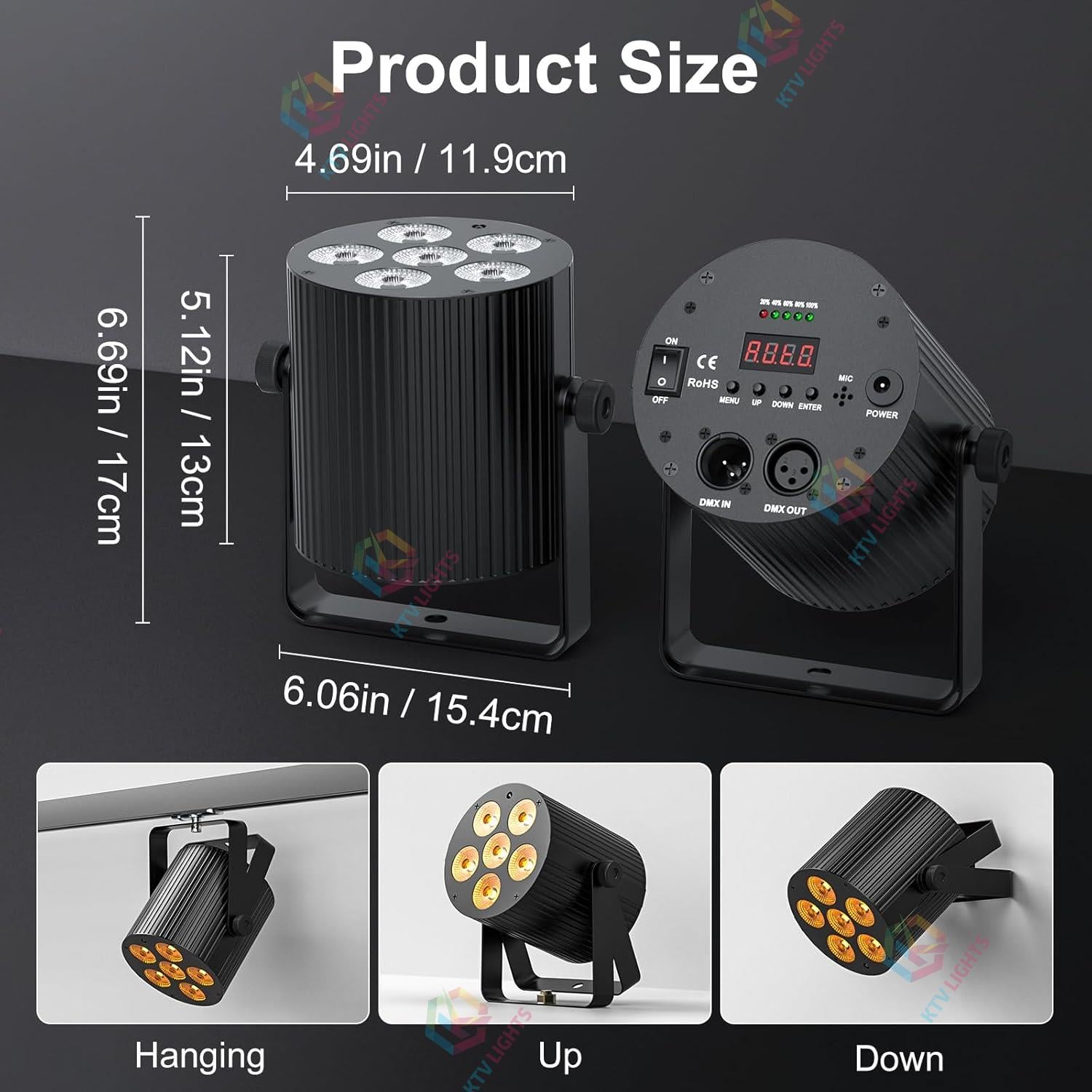 60W LED RGBWA+UV Rechargeable Stage Light-P61