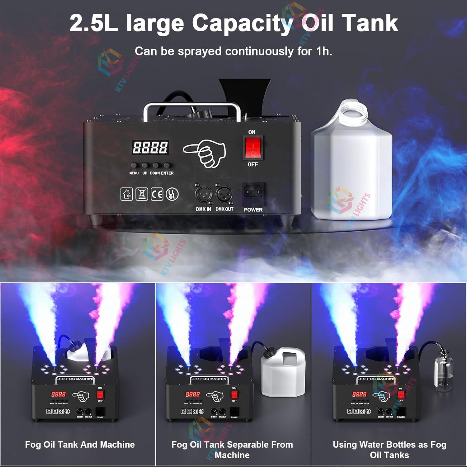 2000W Dual-Tube Adjustable LED RGB Smoke Machine-Y11