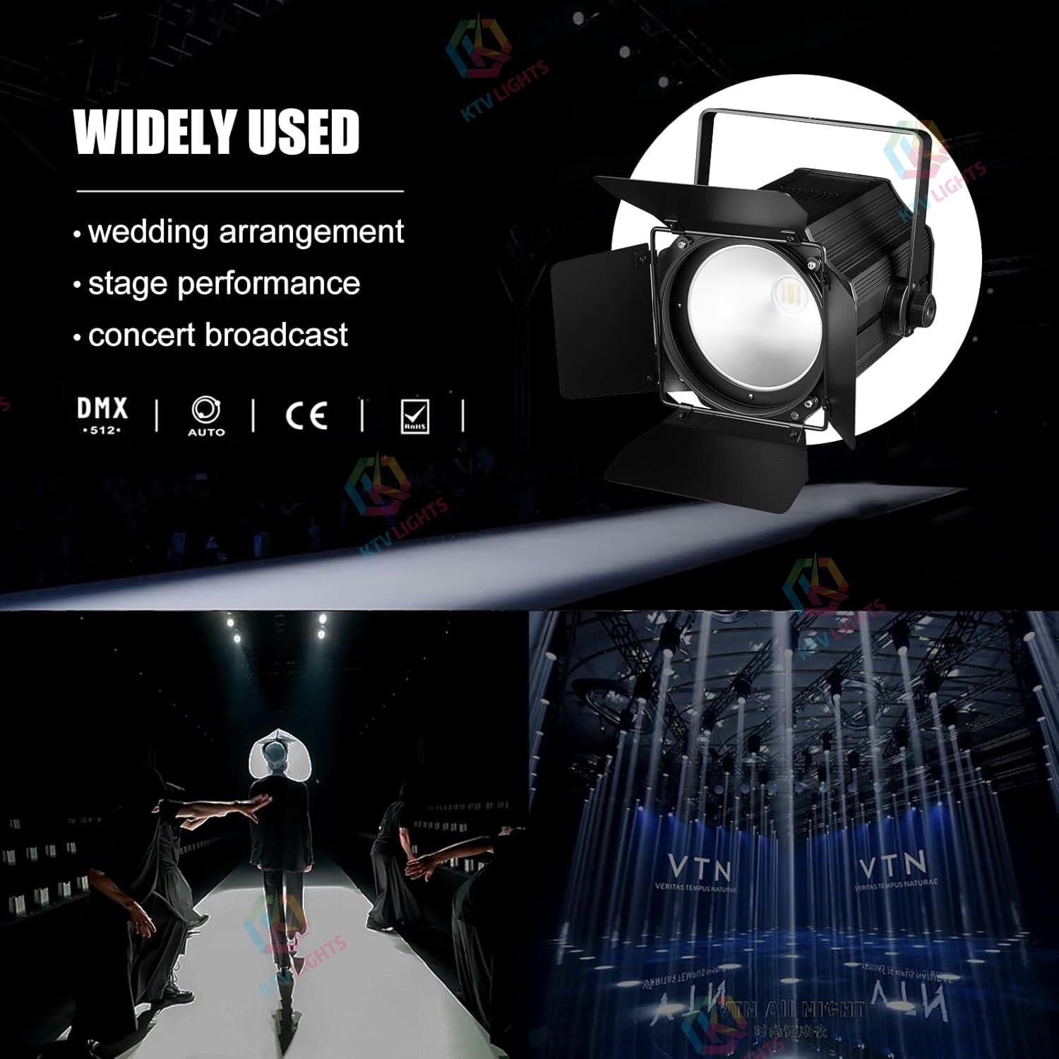 120W LED PAR light COB spotlight with shade-P5