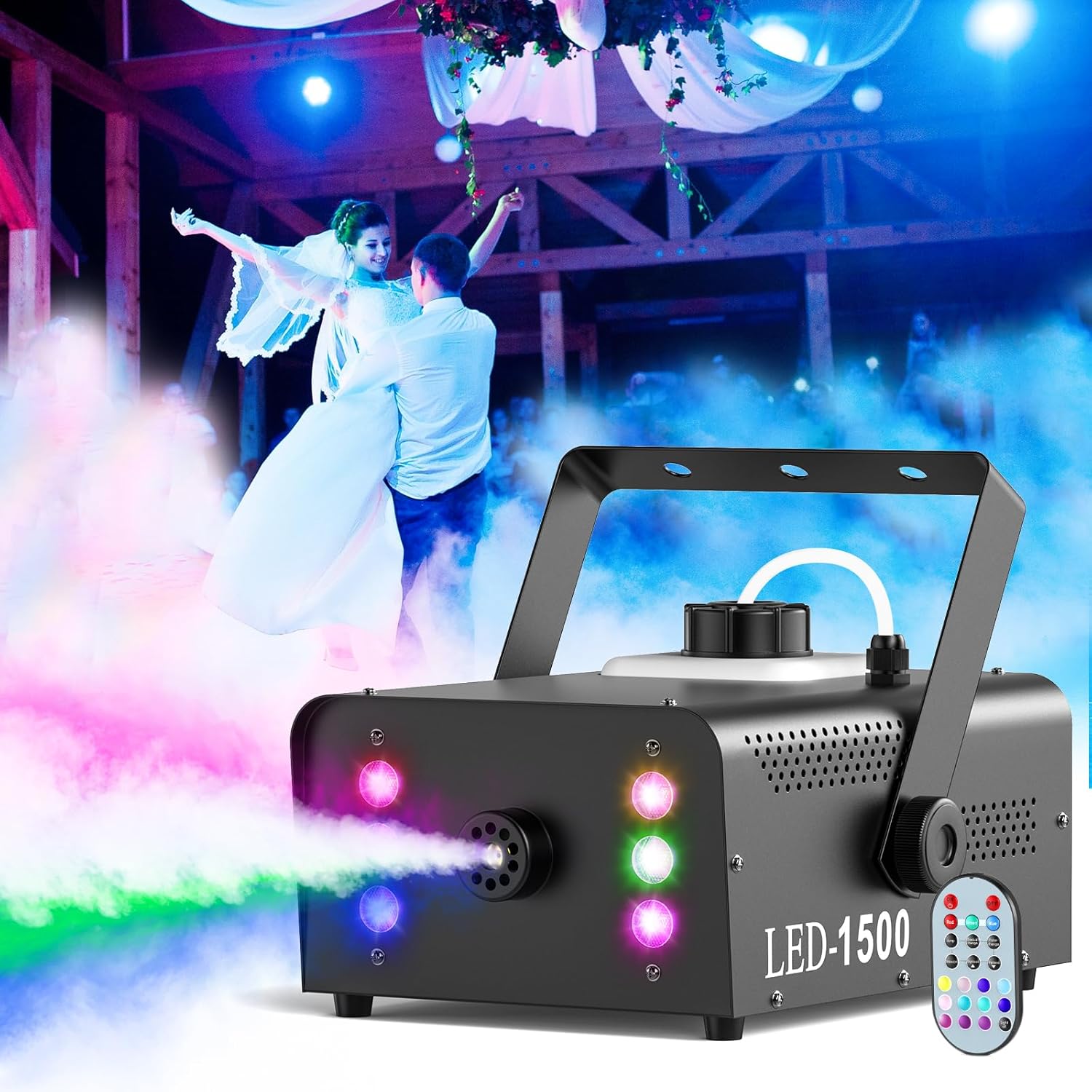 1500W Upgraded RGB 6LED Fog Machine - Y13