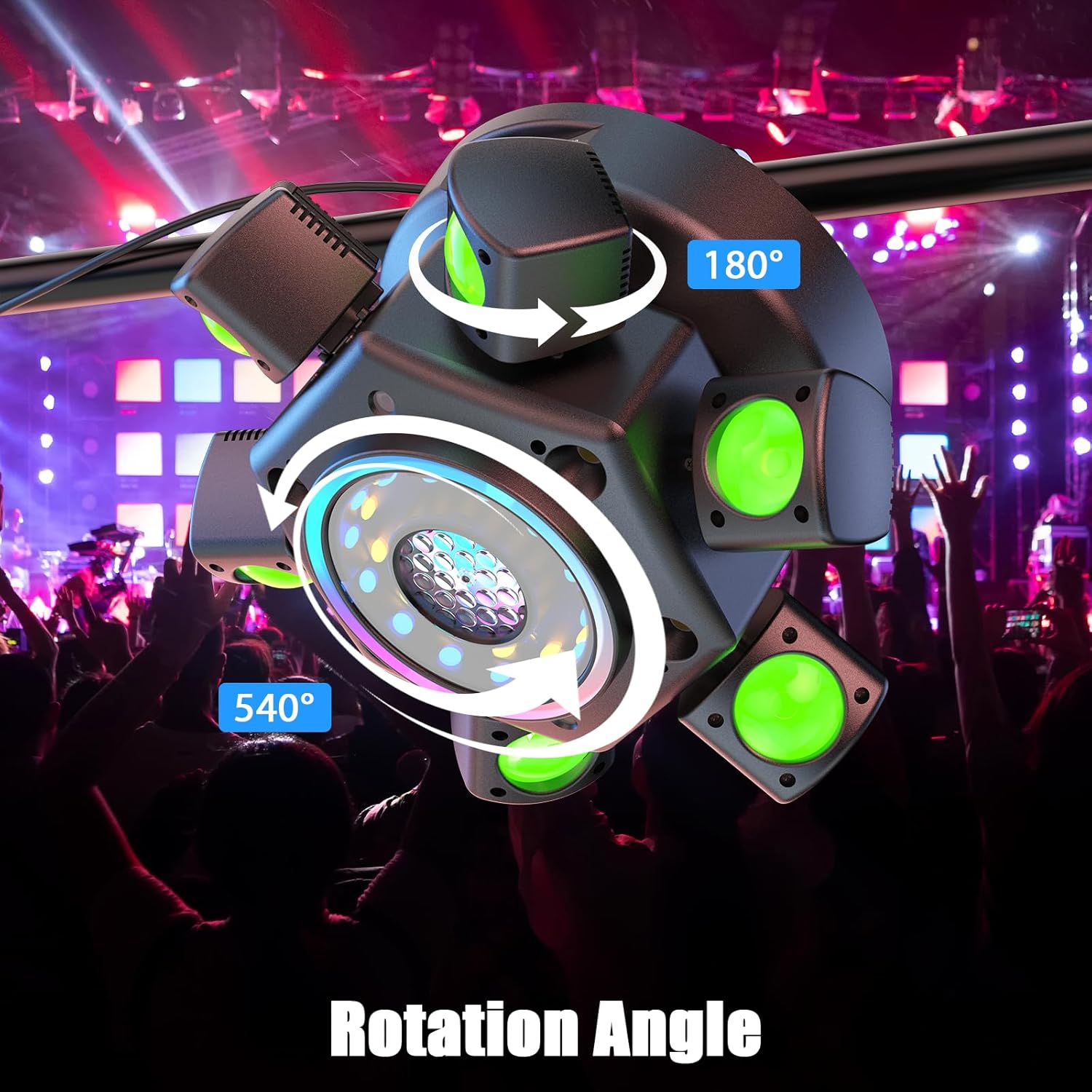 120W RGBW 6-Arm Moving Head Beam Light with Remote Control-E9