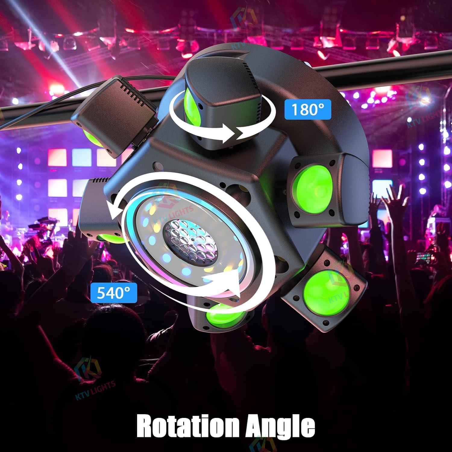 120W RGBW 6-Arm Moving Head Beam Light with Remote Control-E9