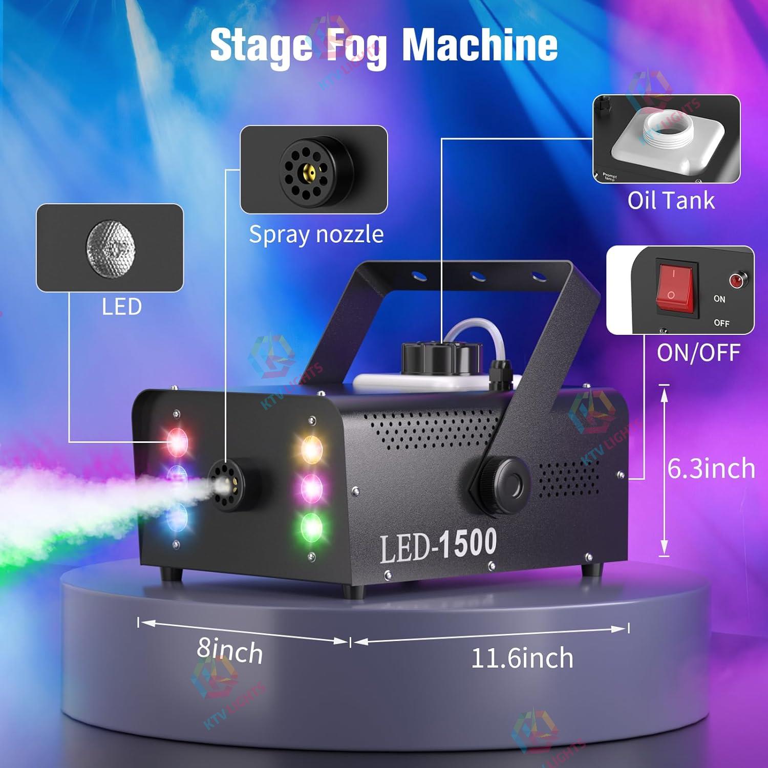 1500W Upgraded RGB 6LED Fog Machine - Y13