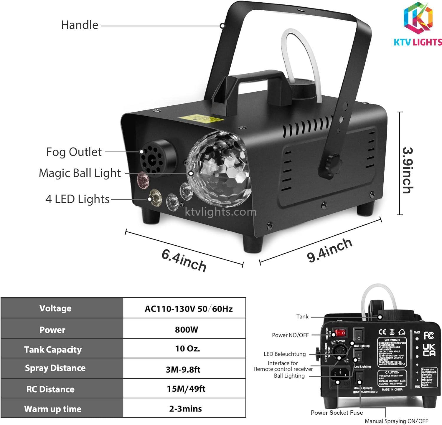 800W 2-in-1 4 LED RGB Smoke Machine-D8 - Ktvlights