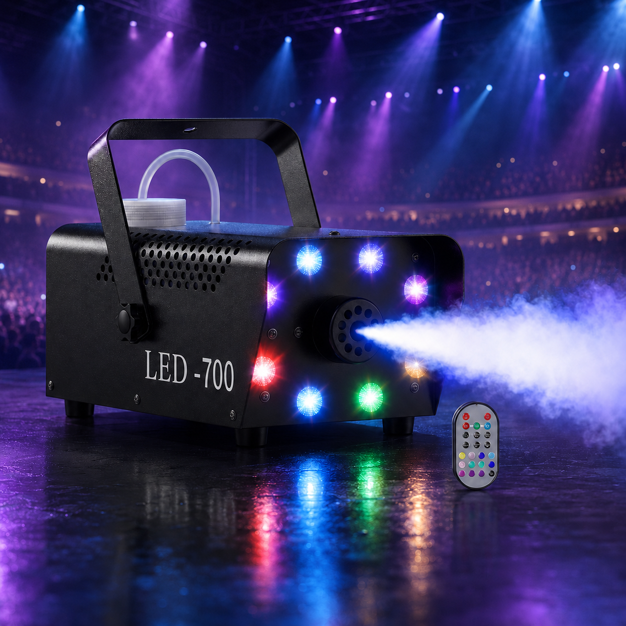 KTVLIGHTS 700W Fog Machine with 8 RGB LEDs & 14 Colors-Y16