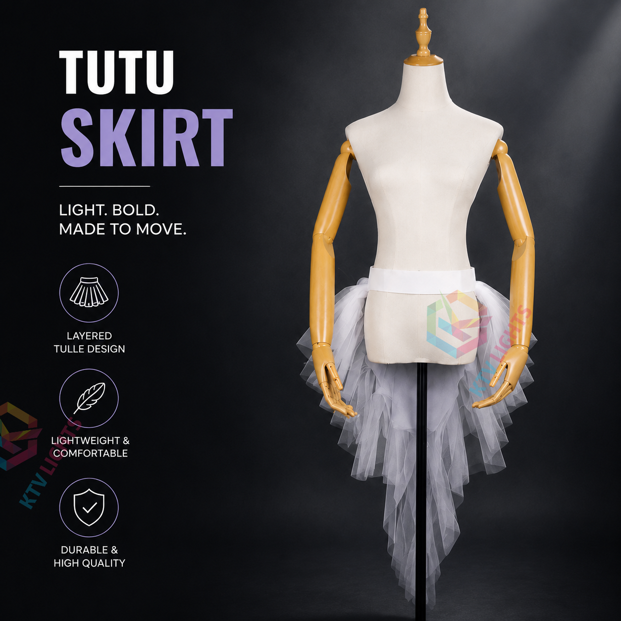 KTVLIGHTS LED Tutu Skirt for Dance, Rave Parties & Festivals-M54