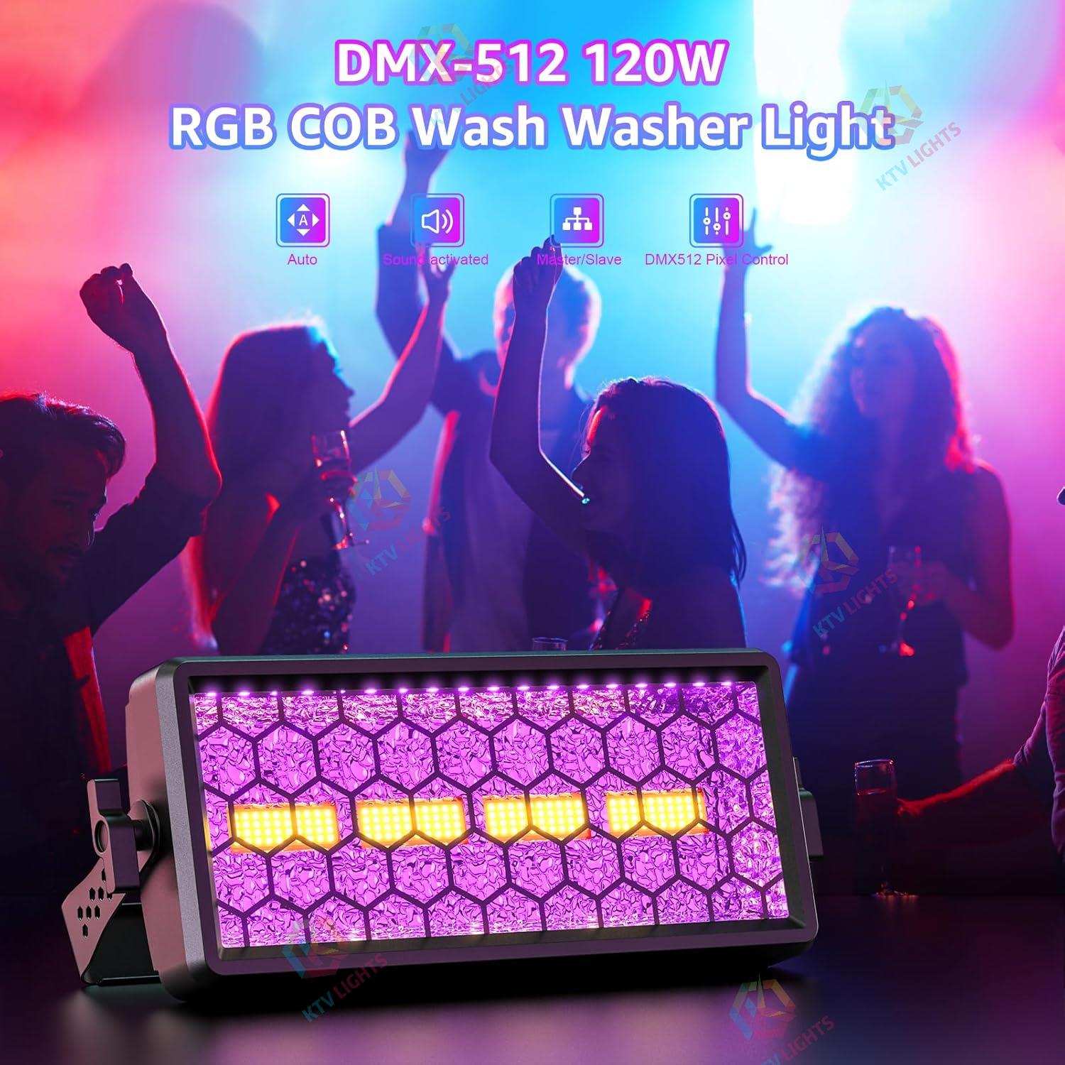 120W RGB DMX Disco Party Stage Control Strobe Washer Light - X23