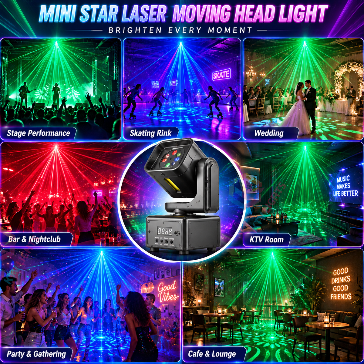 KTVLIGHTS Mini Moving Head Star Laser DJ Party Stage Light-B60
