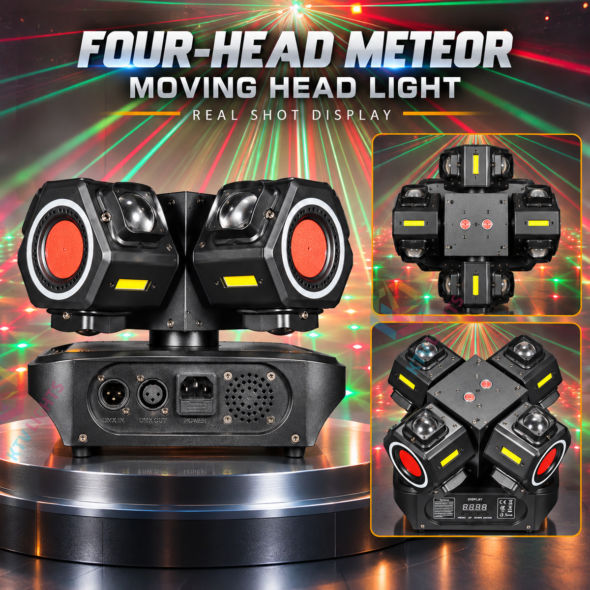 KTVLIGHTS 180W 4-Arm Moving Head Laser Beam DJ Stage Light-E96