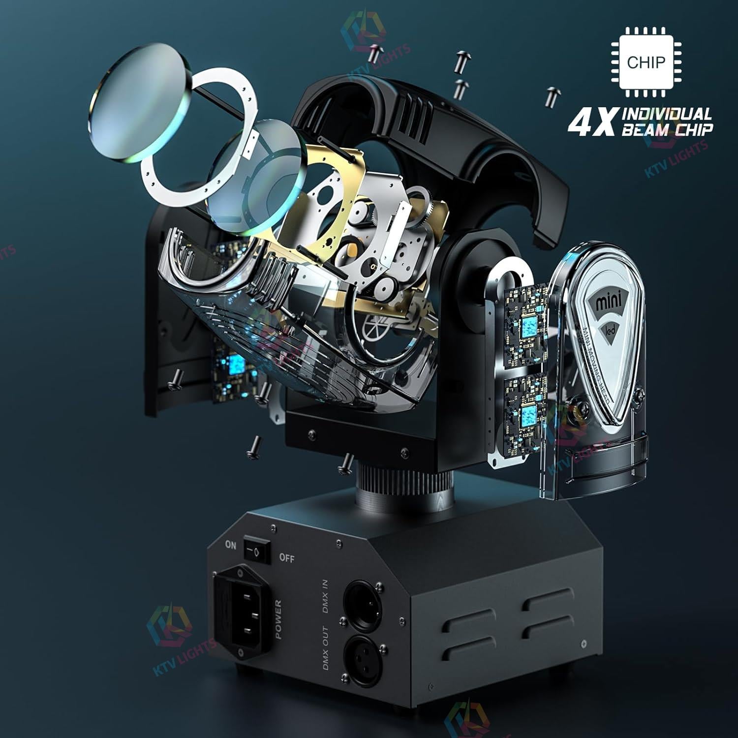 Mini RGBW 4-in-1 LED Beam Moving Head Light-E20