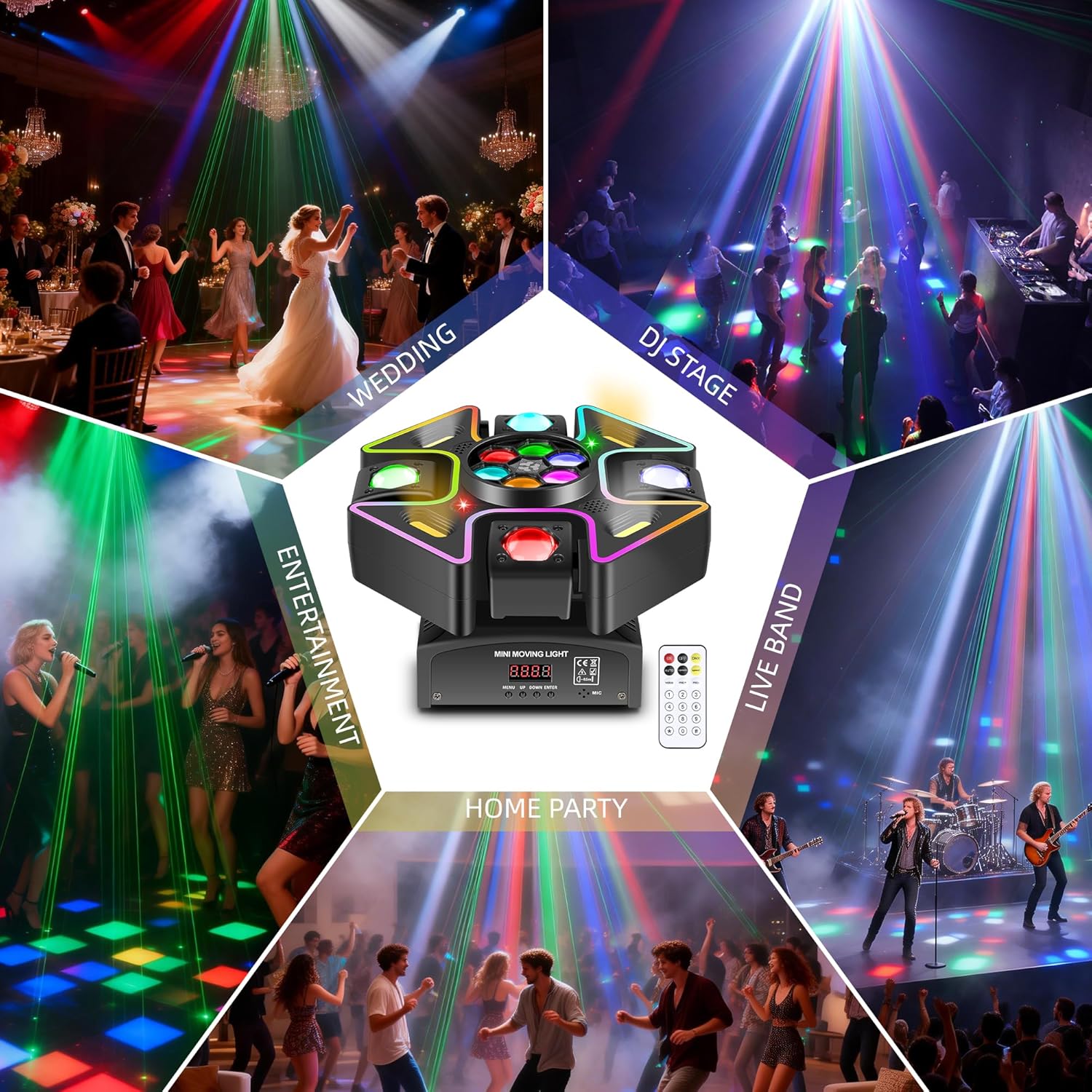 120W quad-arm LED moving head light with RGB light strip-E71