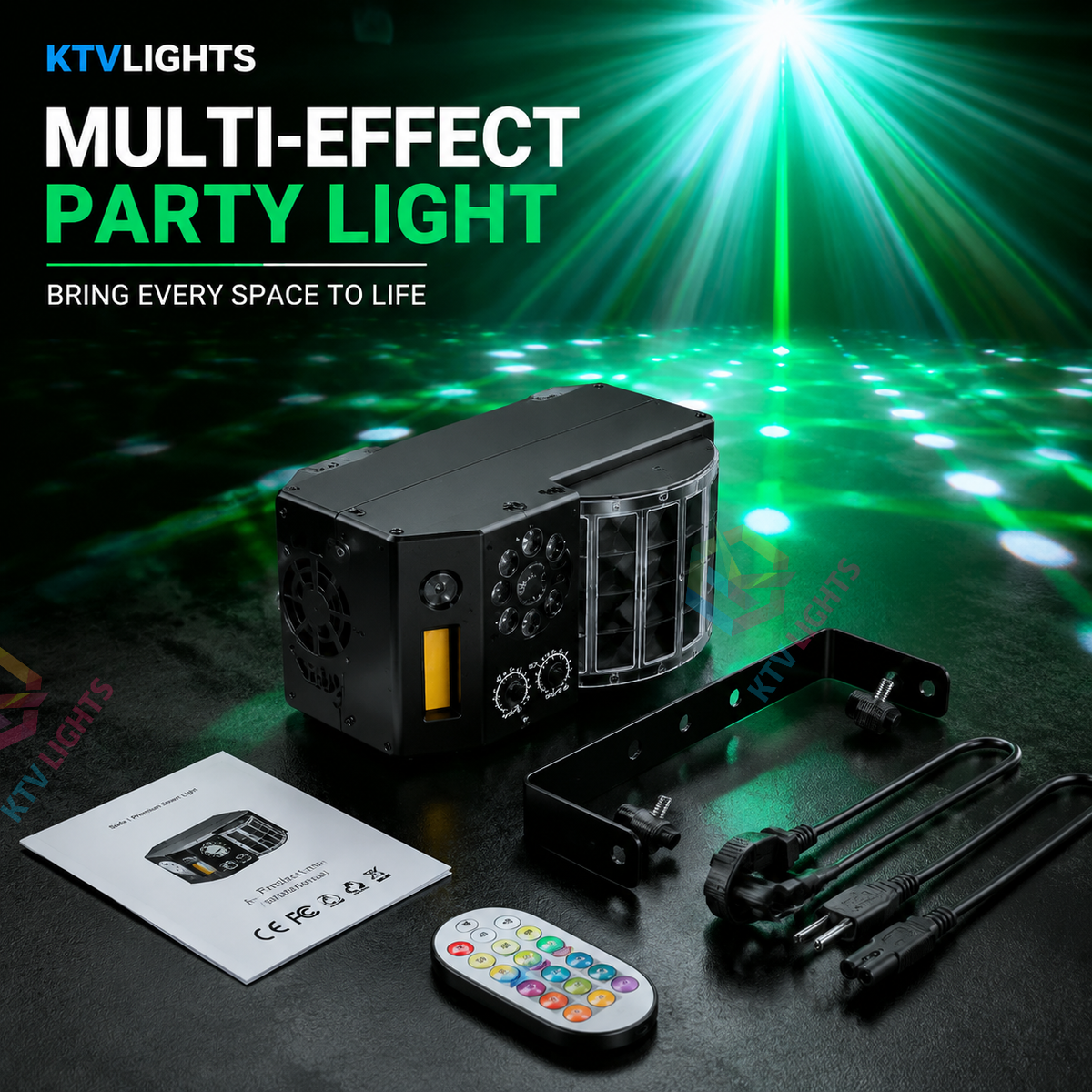 KTVLIGHTS 40W RGB Laser DJ Party Light with DMX & Remote Control-C28