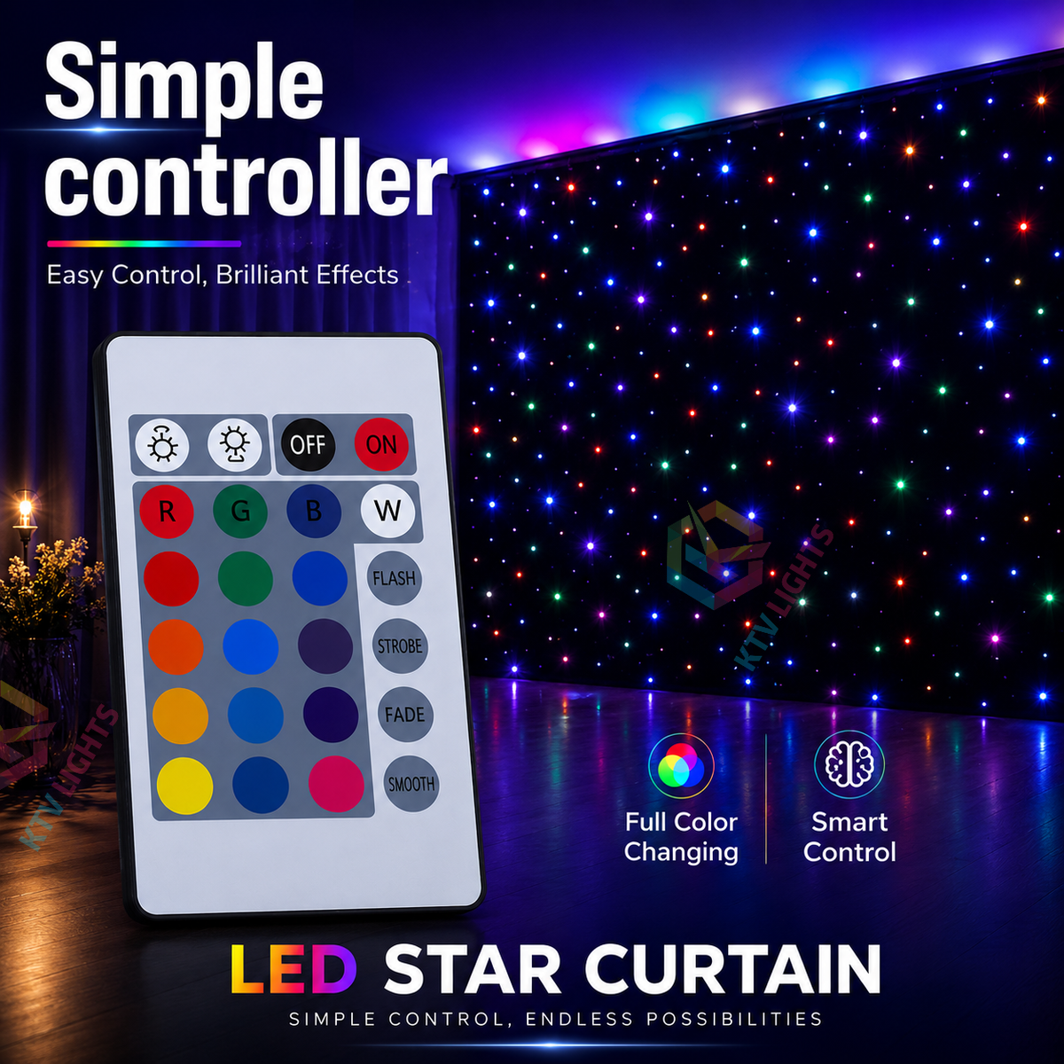KTVLIGHTS LED Dynamic Starry Sky Screen, suitable for weddings and stage events-M68