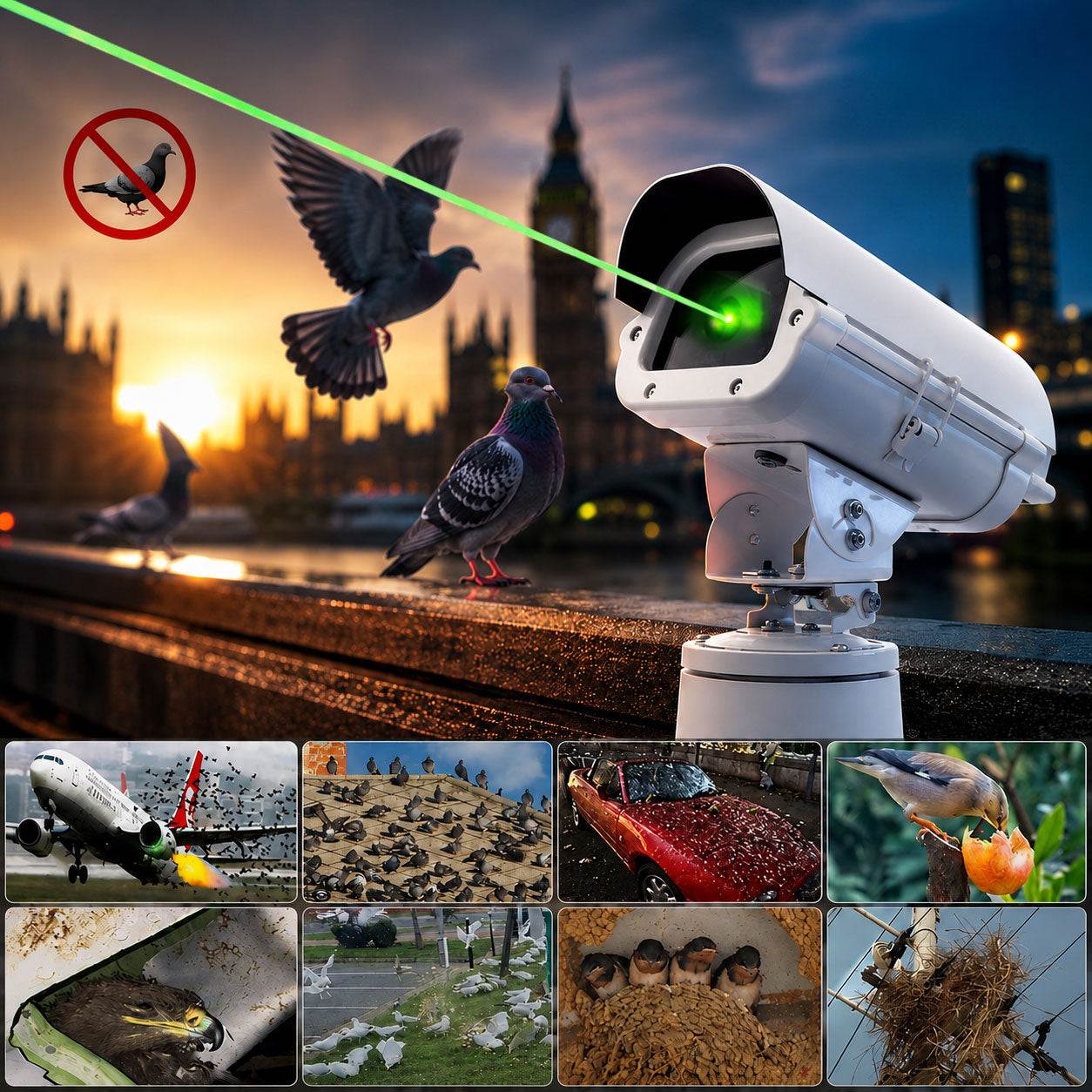 Professional Outdoor Bird Repellent Lights and Animal Repellent Laser Lights - B54