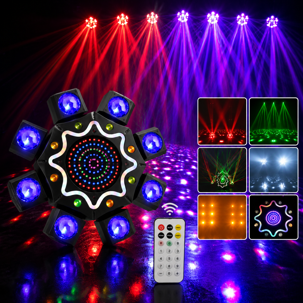 Bee Eye 8 Arm Moving Head Stage Light DJ KTV Party Light-E81