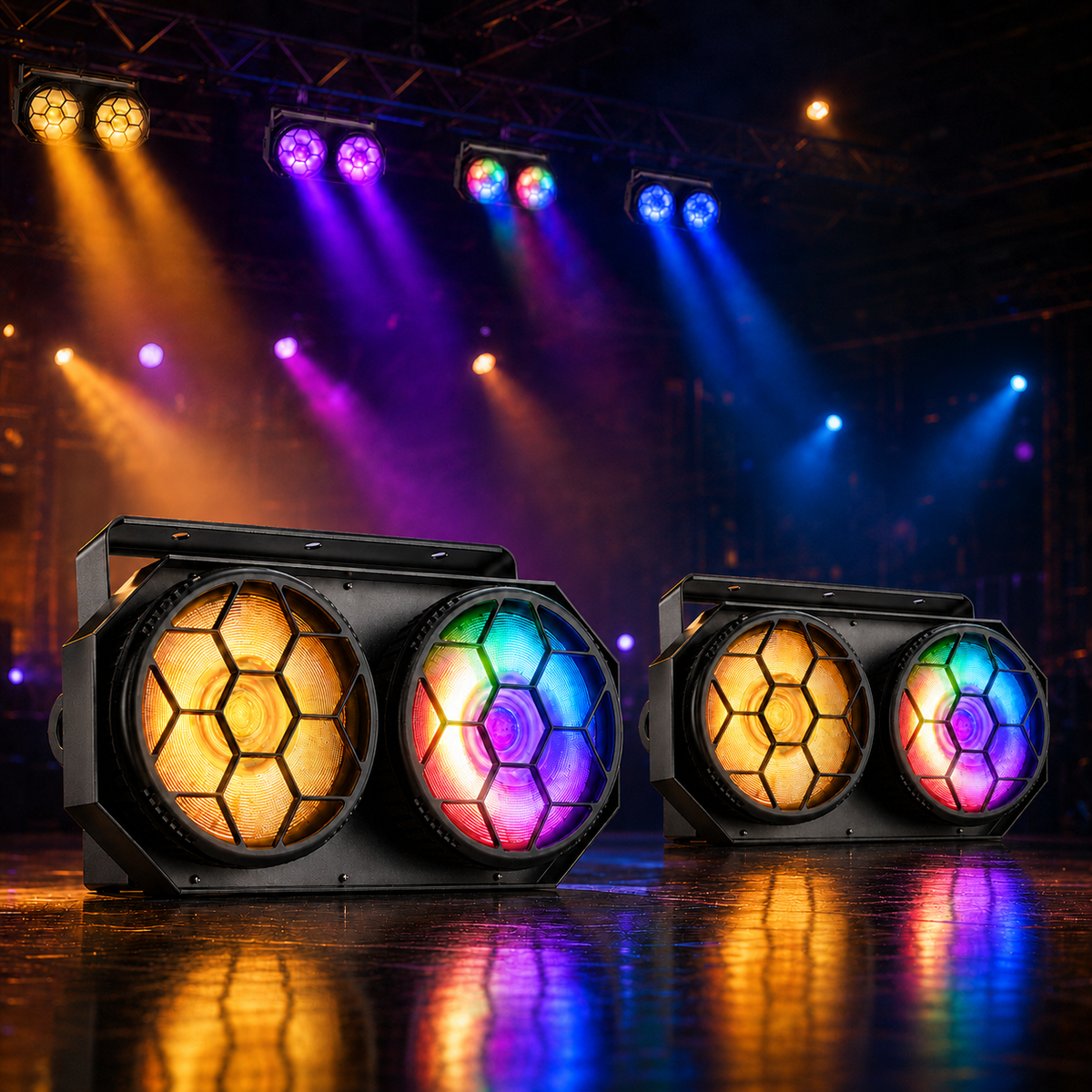 KTVLIGHTS 2x100W RGB COB LED PAR Strobe Stage Light-P65