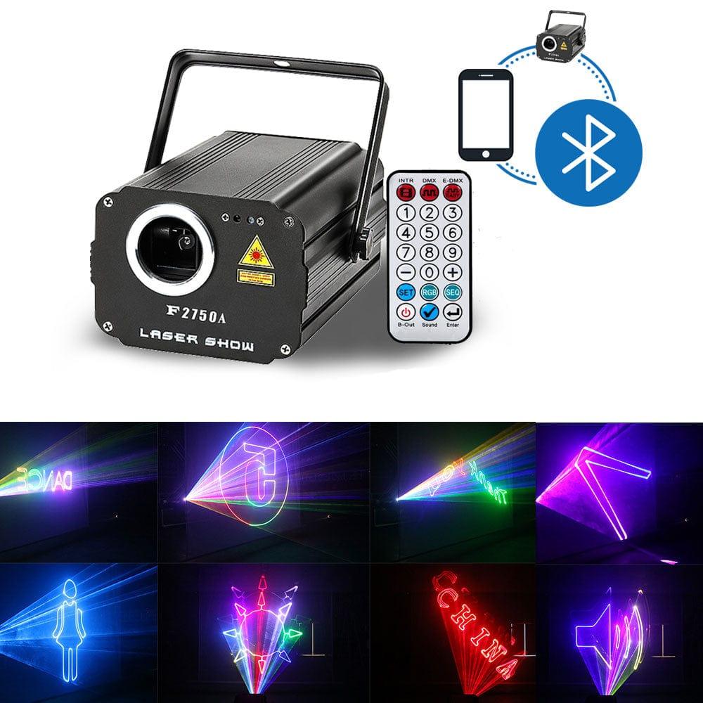 F2 series-800mw-2.2w Bluetooth APP 3D animation laser light editable text/animation ILDA/DMX control - Ktvlights
