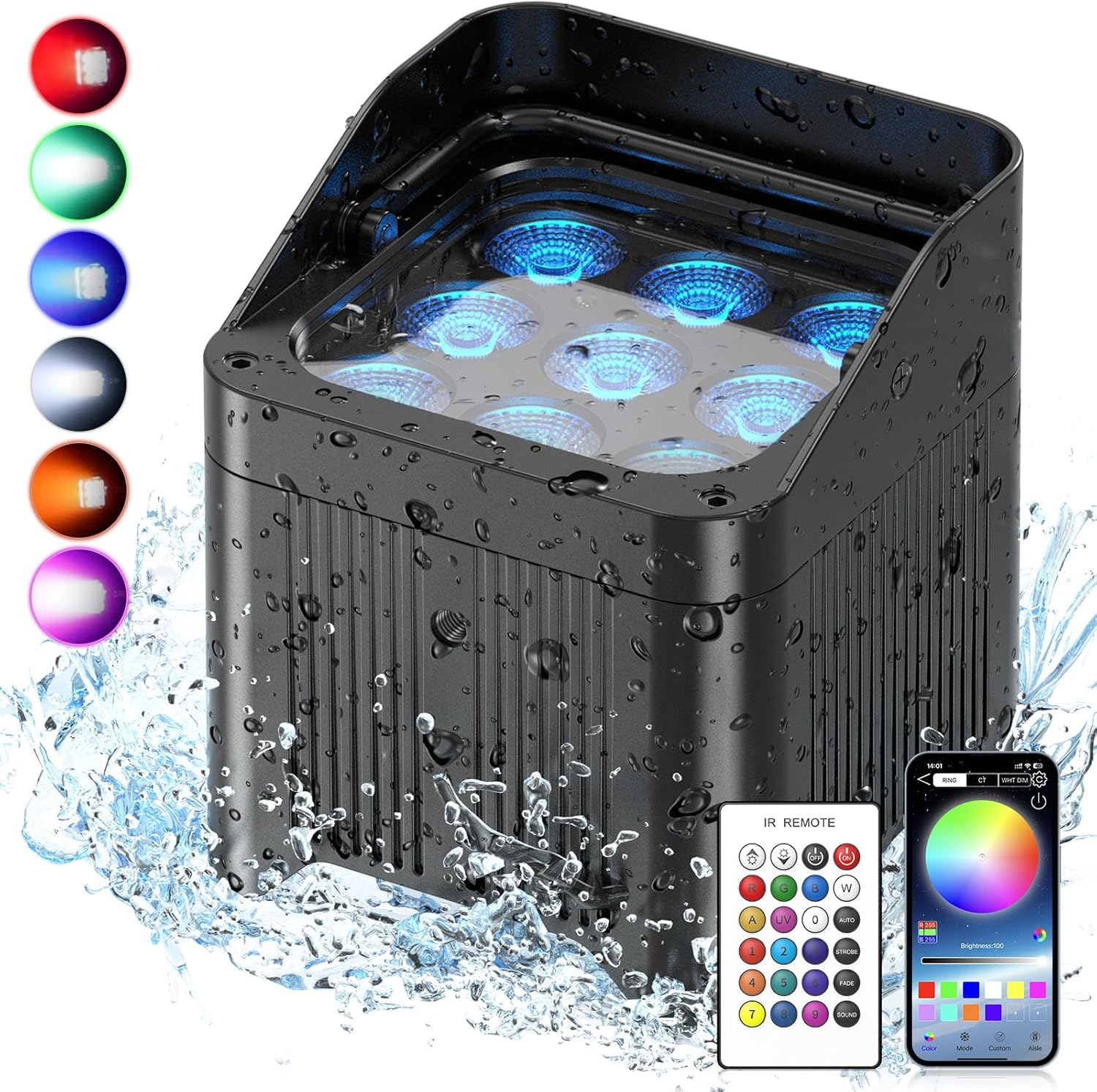 9X18W RGBW+UV APP waterproof par light-P6