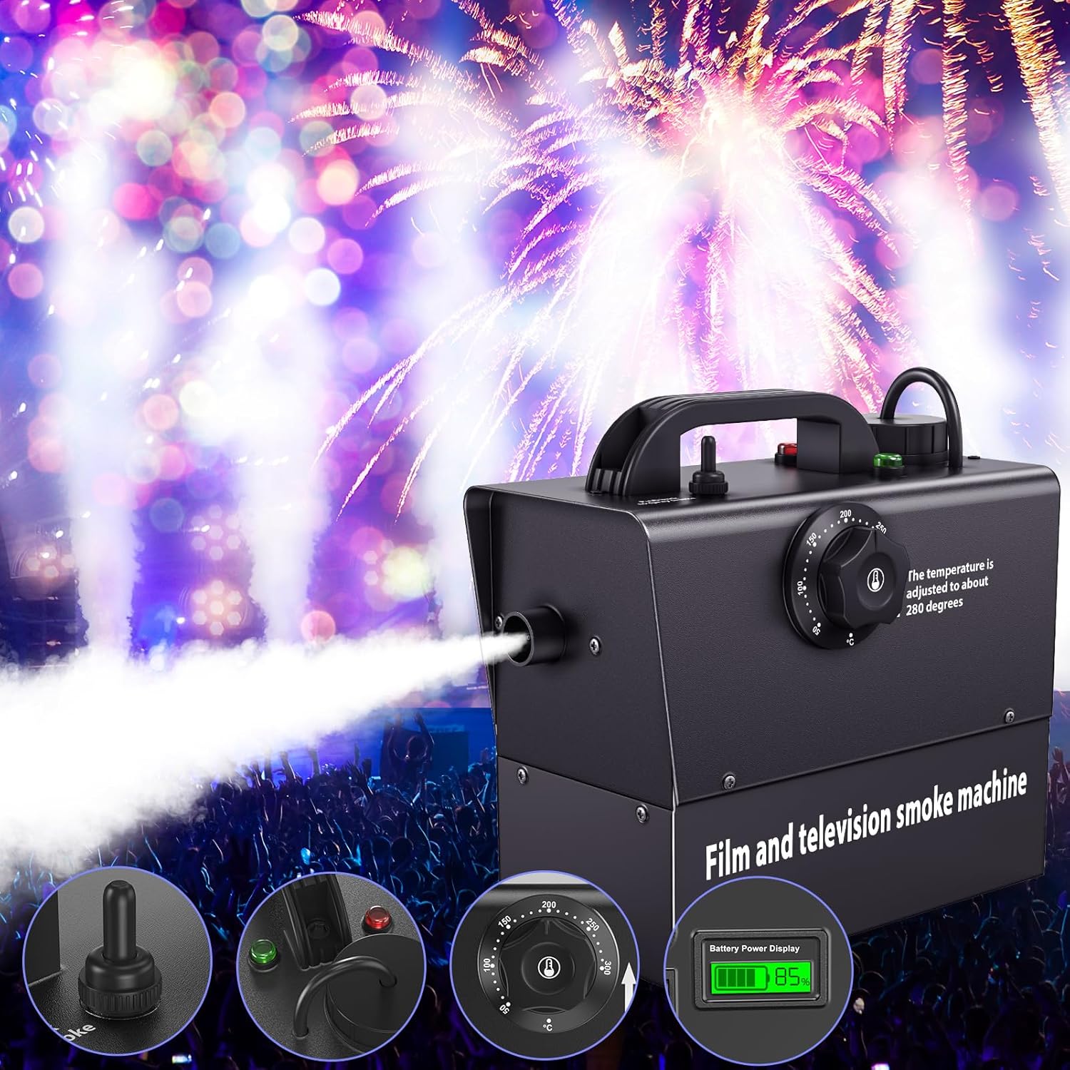 400W Mini Remote Control Rechargeable Smoke Machine-Y17