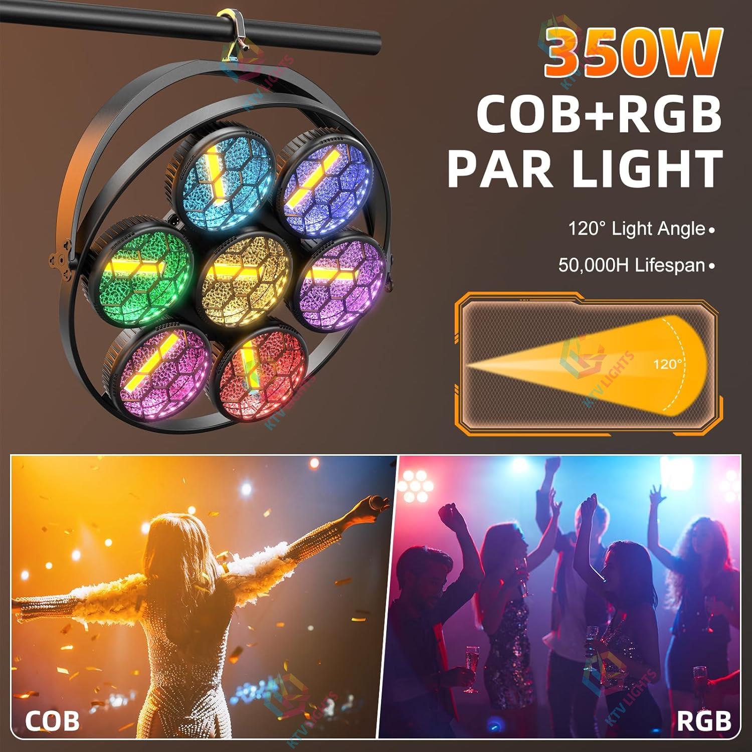 350W Retro Stage Light RGB COB 7 LED 4-in-1 Par Light-F3