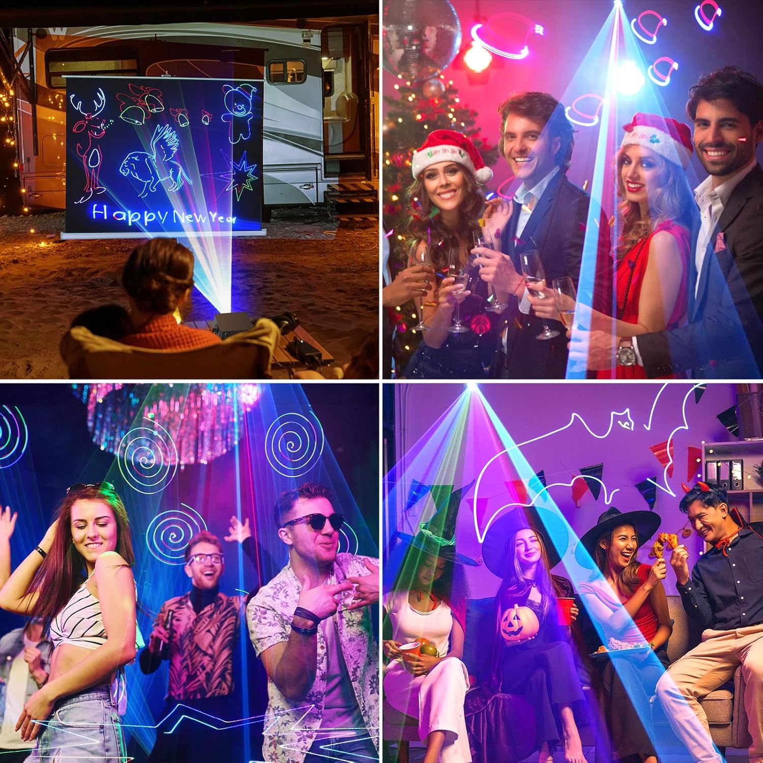 APP Full-Color RGB 3D Animated Laser Light - A34