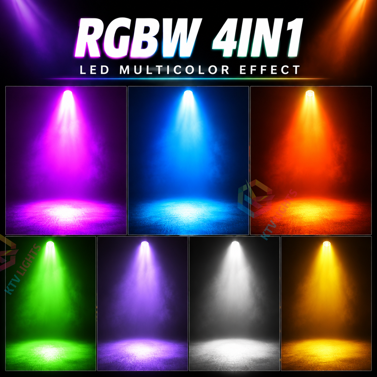 KTVLIGHTS 6x10W RGBW 4-in-1 Waterproof LED PAR Light-P17