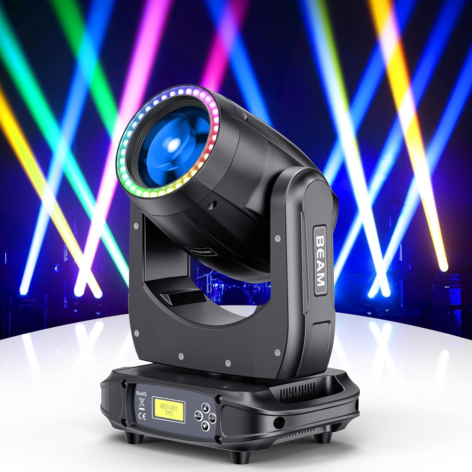 180W LED Rainbow Beam and Pattern Moving Head Light-E43