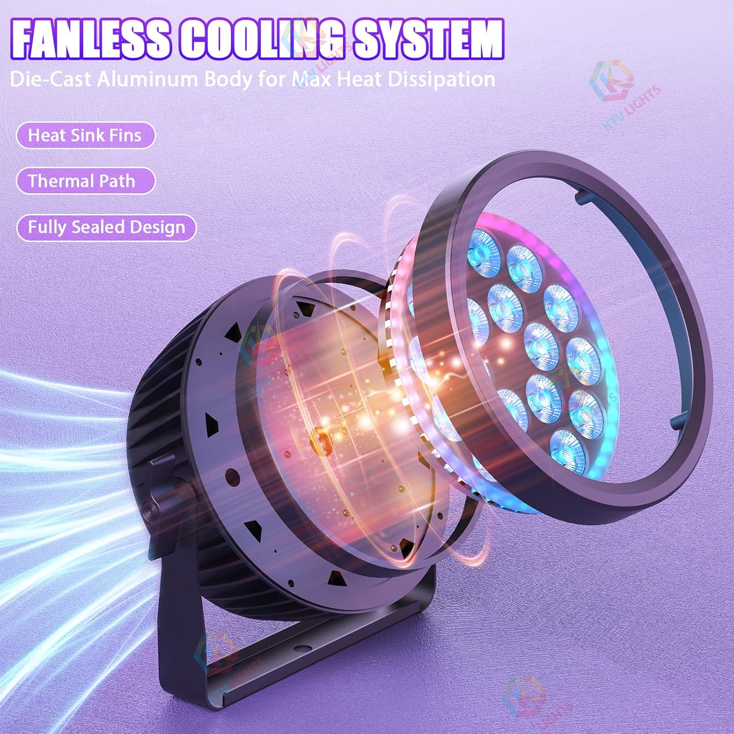 200W RGBW 4-in-1 Aluminum Fanless Silent Stage Light-P56
