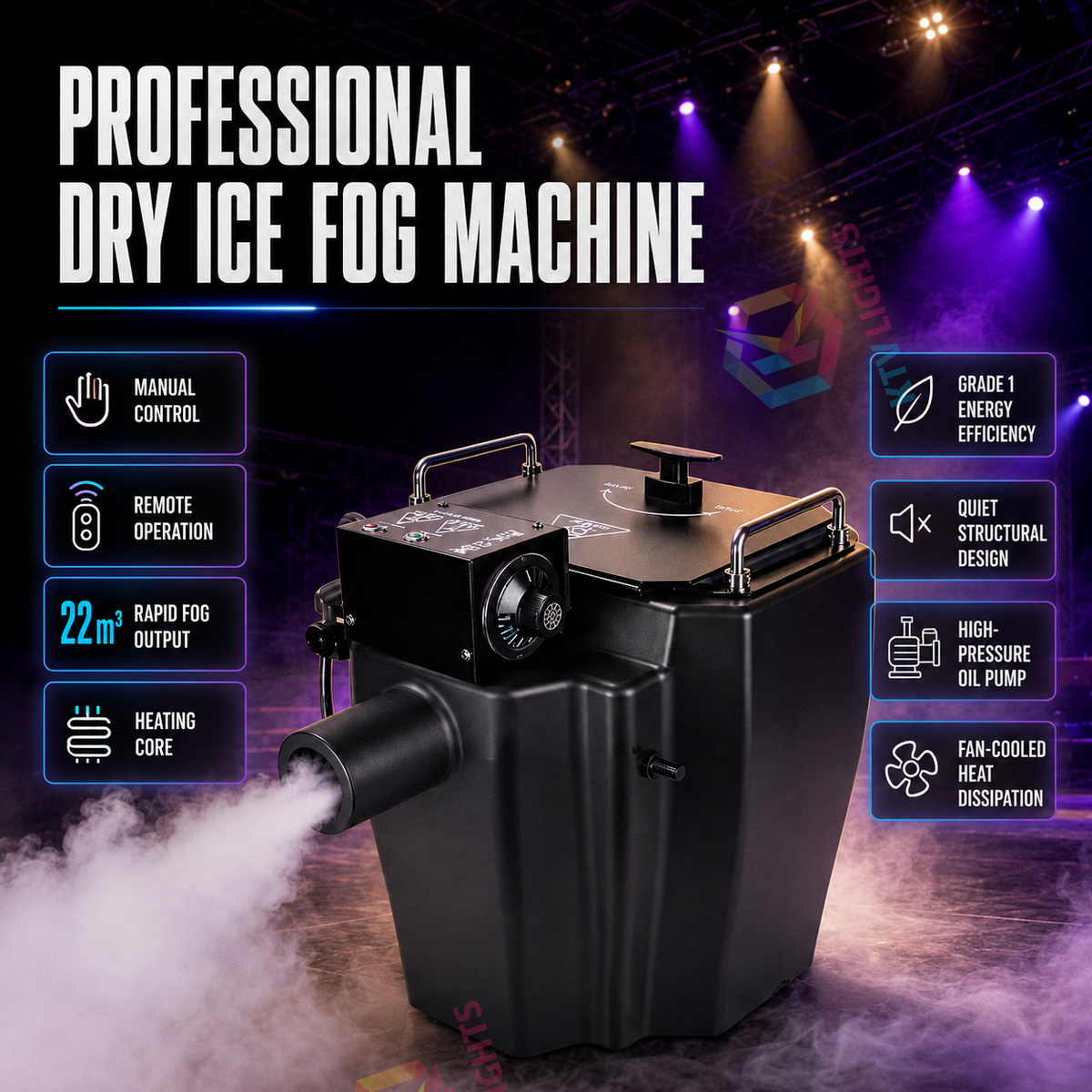 KTVLIGHTS 3500W/6000W Low-Lying Dry Ice Fog Machine-Y8