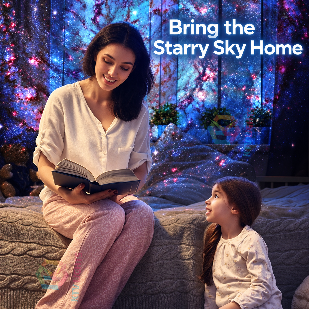 KTVLIGHTS Sound-Reactive Galaxy Projector with Bluetooth Speaker-S54
