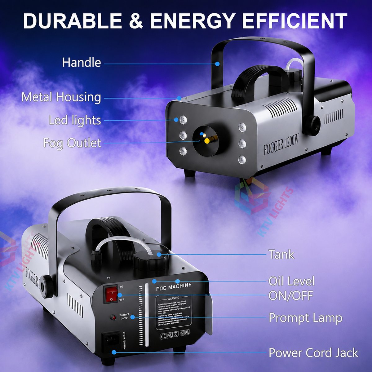 KTVLIGHTS 1200W LED fog machine-Y1