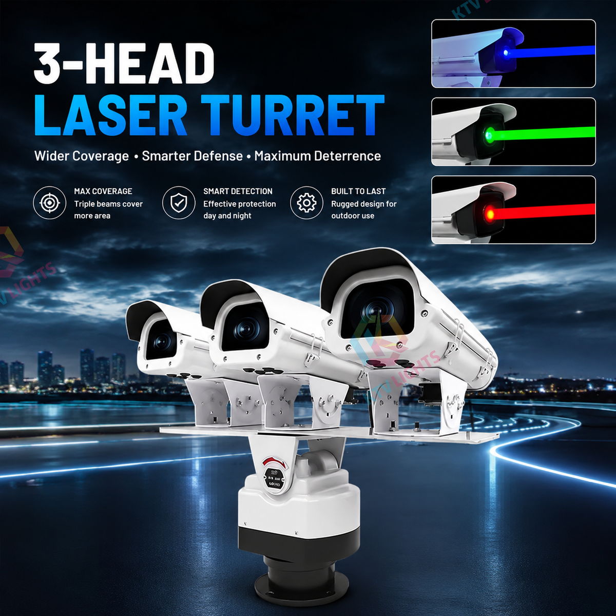 Programmable Three-Head Bird and Animal Repellent Laser Light - B45