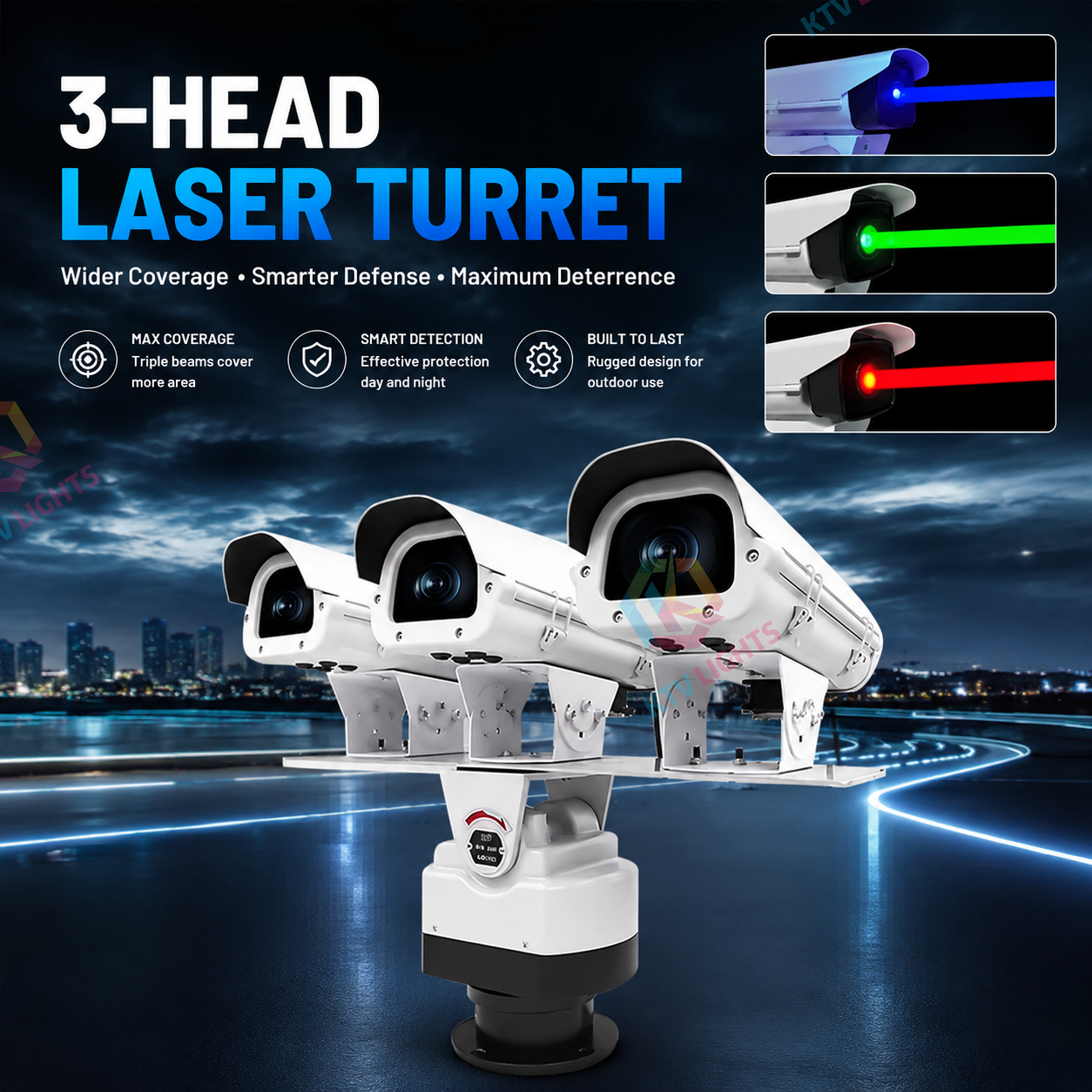 Three-headed bird and animal repelling laser light - B56