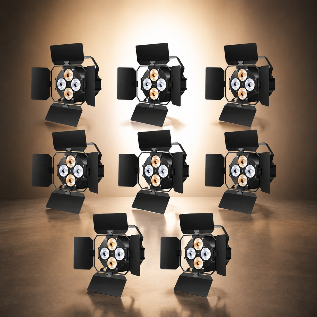 KTVLIGHTS 120W LED Stage PAR Light with Barn Doors-P5