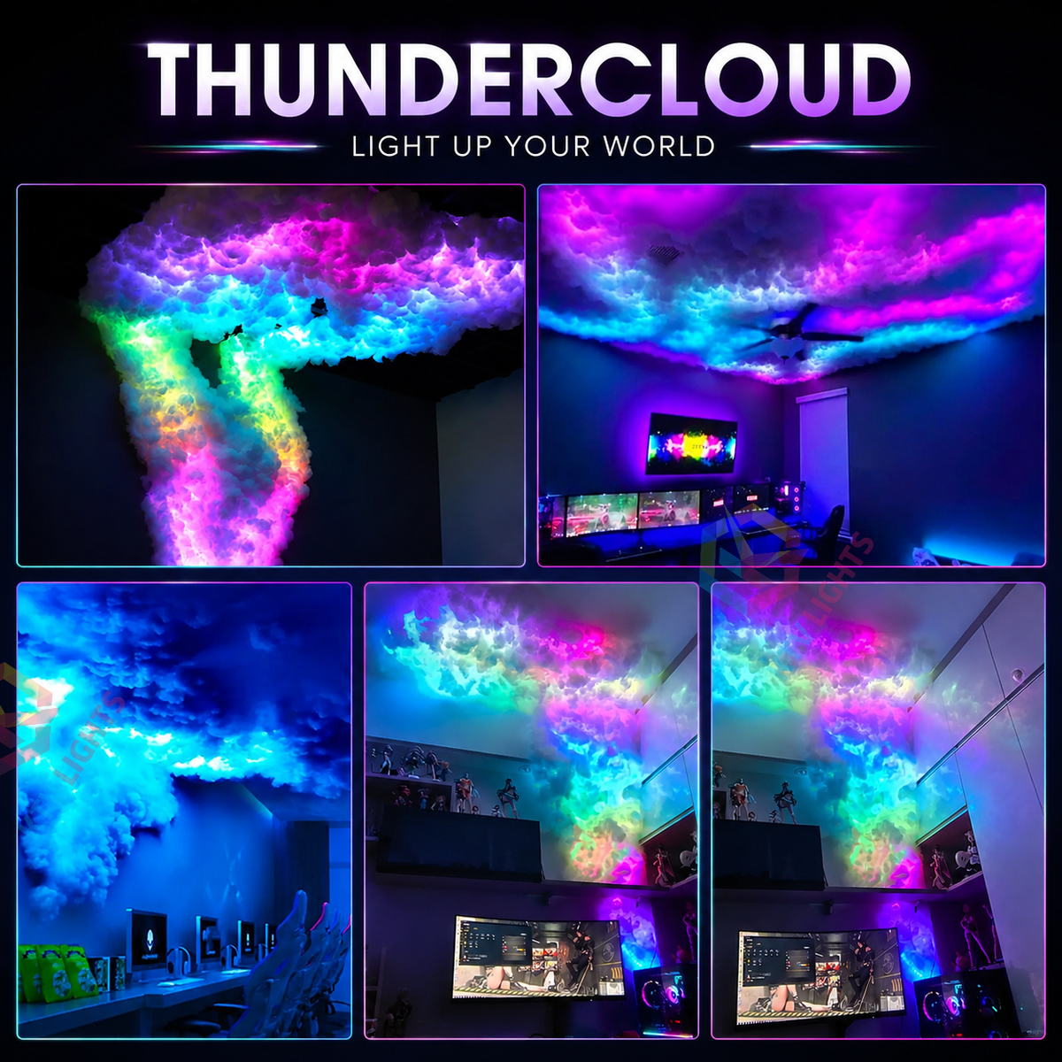 KTVLIGHTS DIY LED Thundercloud Lightning Decorative Light