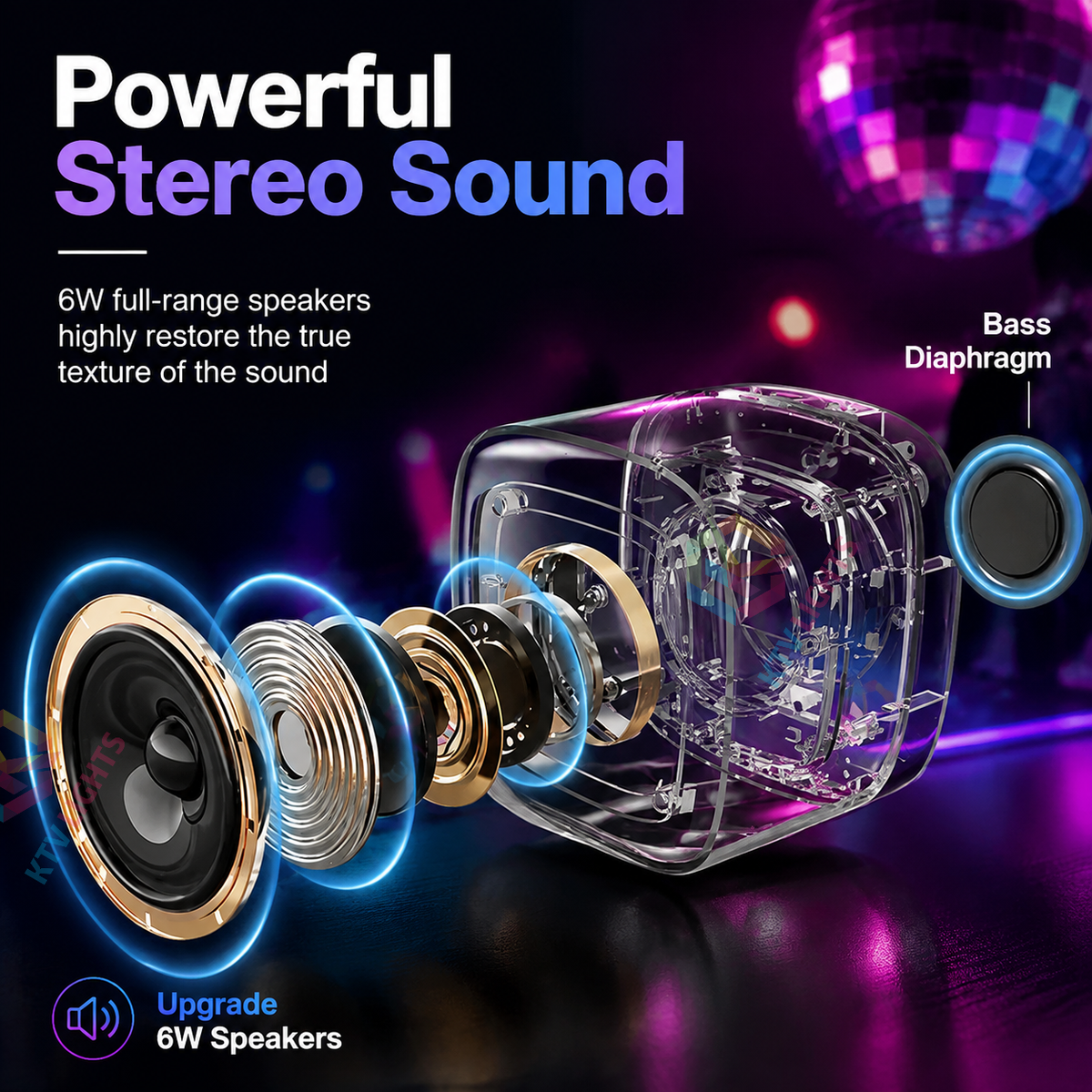KTVLIGHTS Mini Bluetooth Portable Karaoke Machine-C6