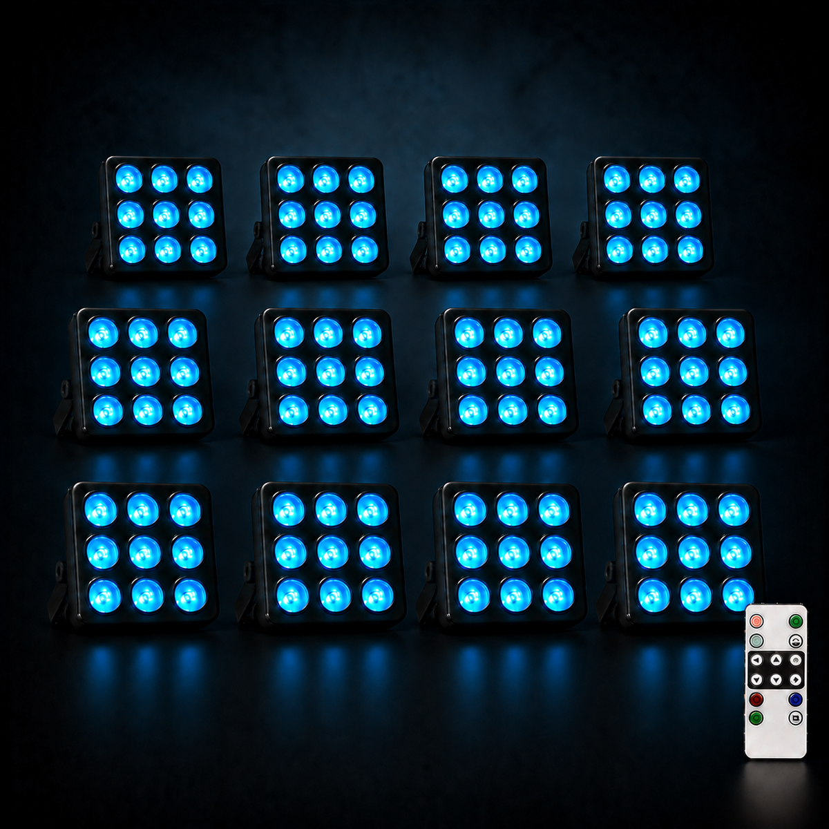 KTVLIGHTS 9-LED Remote Control Square PAR Stage Light-P28