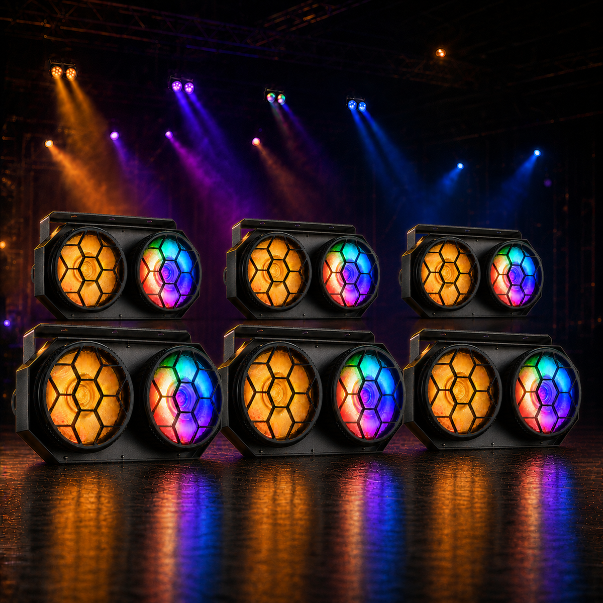 KTVLIGHTS 2x100W RGB COB LED PAR Strobe Stage Light-P65