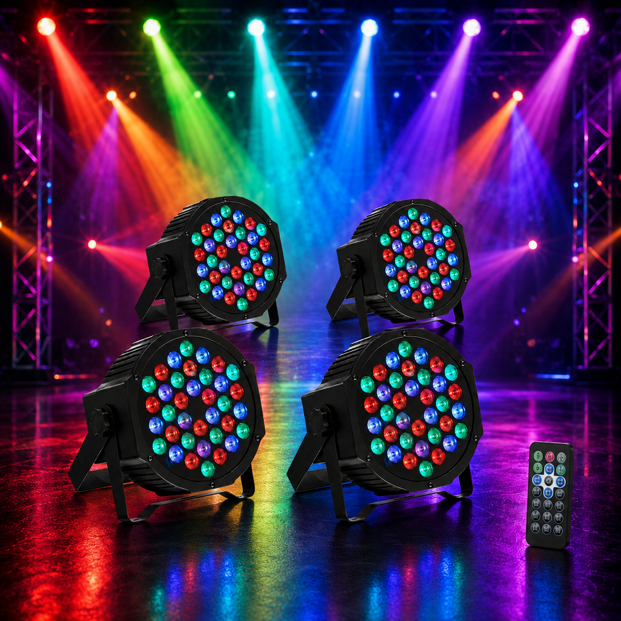 KTVLIGHTS 72W RGB LED DMX PAR Stage Light-P55