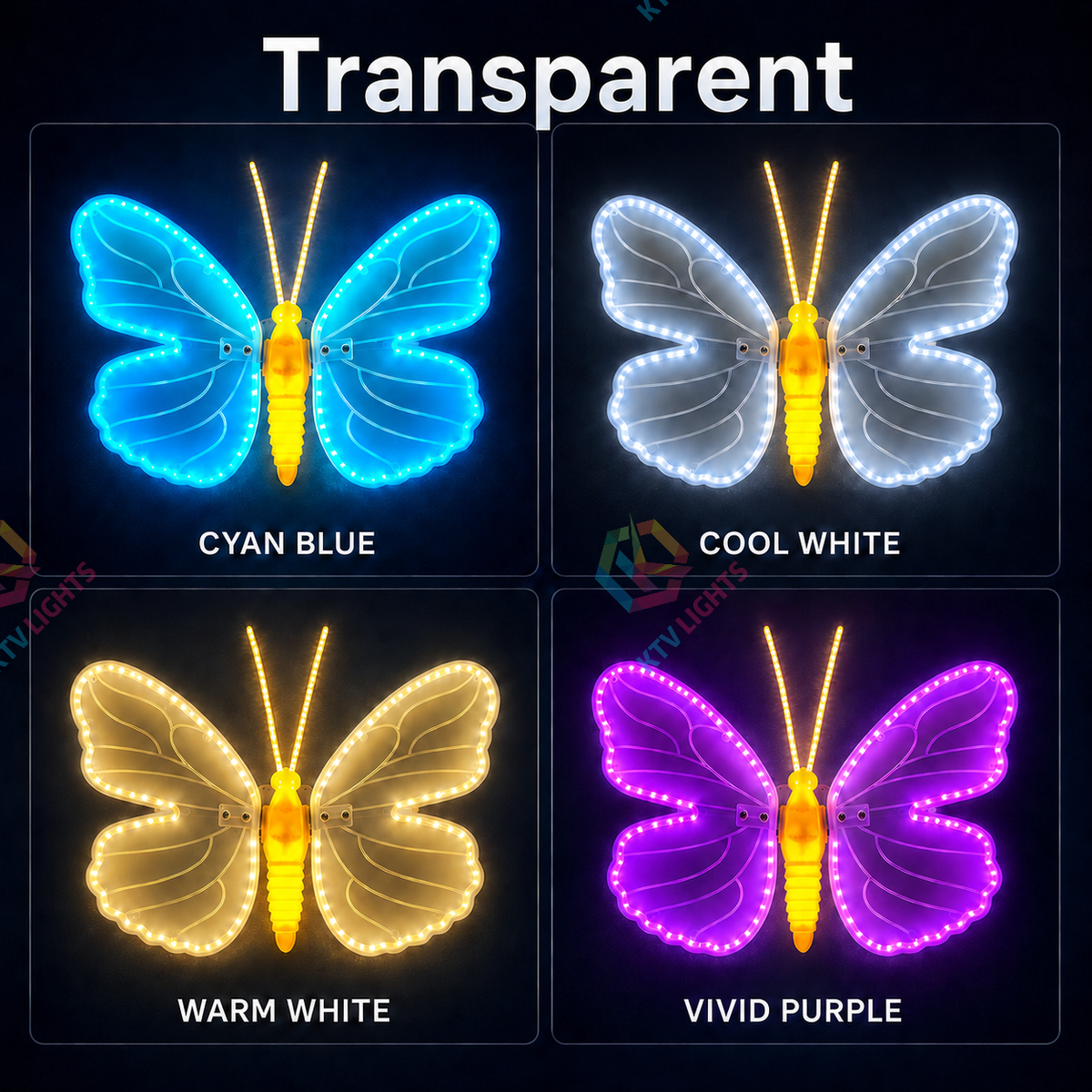 KTVLIGHTS 3D LED Butterfly Lights with Moving Wings for Garden