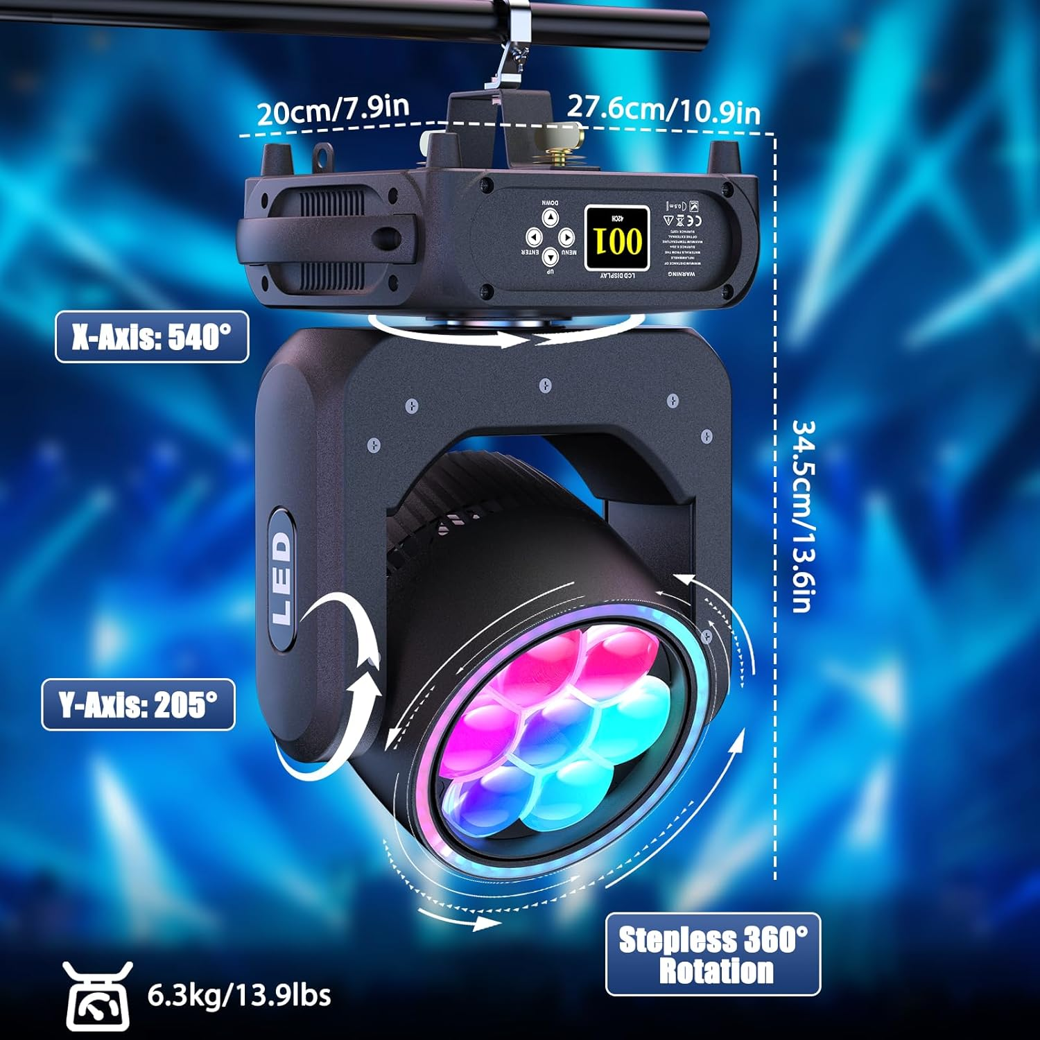 7x40W RGBW LED Zoom Moving Head Light - E63