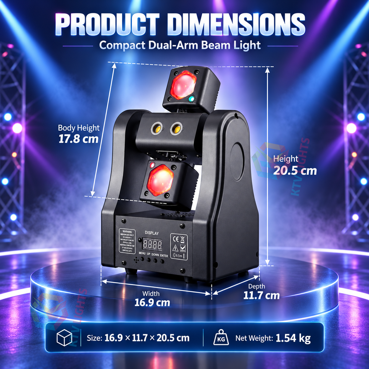 KTVLIGHTS 36W/48W Mini Moving Head Beam Light DMX512 Remote-E101