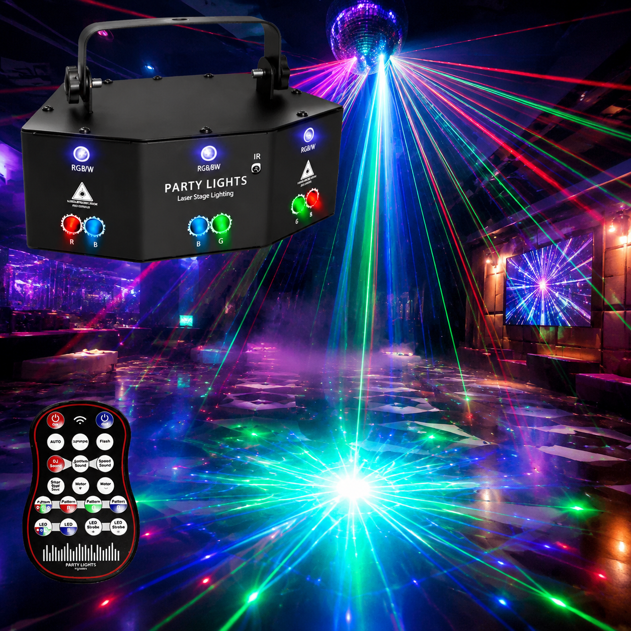 KTVLIGHTS RGB laser stage lights, suitable for DJ parties and events -B5