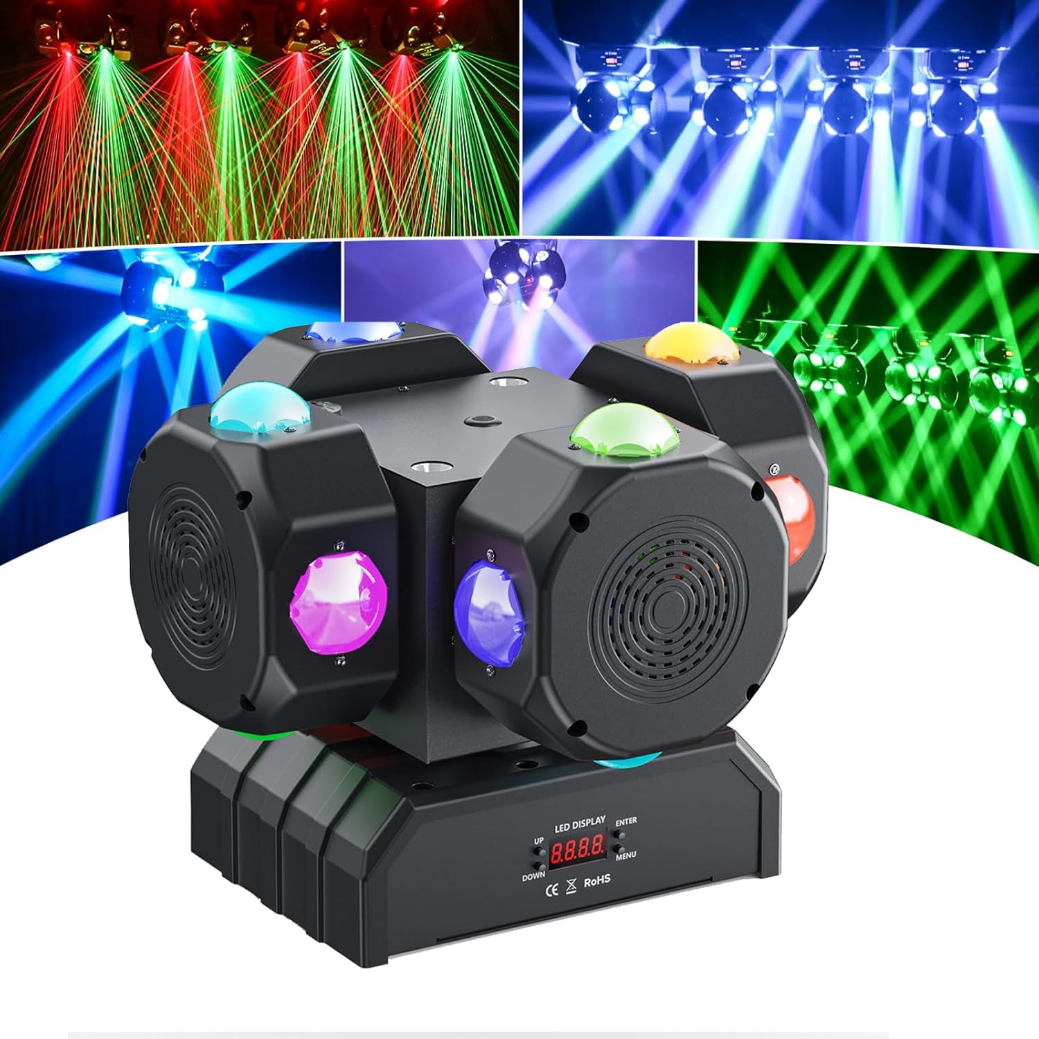 16-Piece 200W RGBW DMx512 Disco Moving Head Light - E49