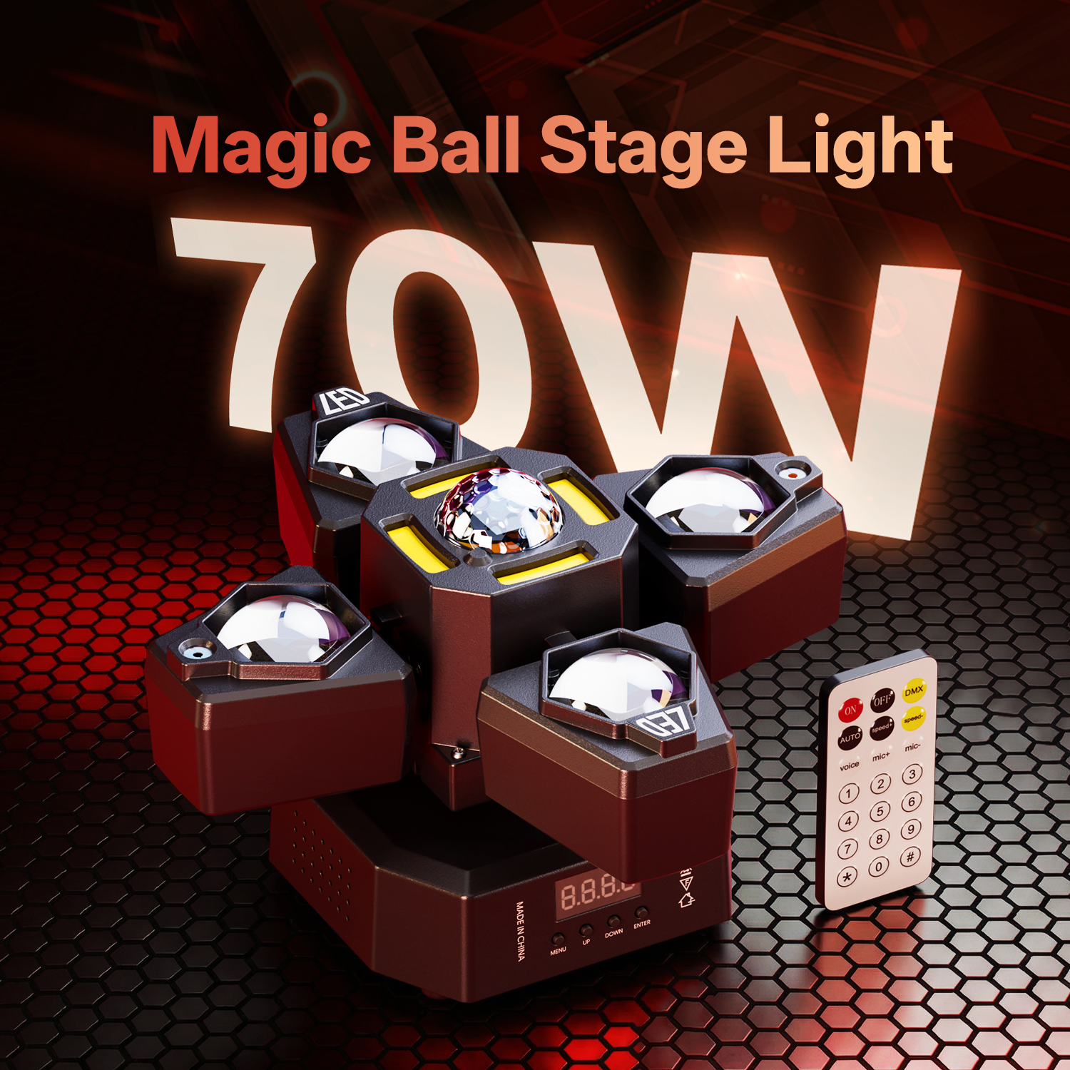 RGBW four-arm magic ball stage light-E73