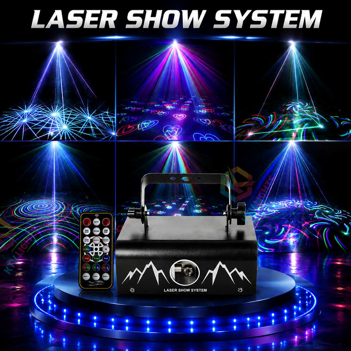 KTVLIGHTS Full-Color RGB Animation Laser Projector – DJ Disco Light-A21