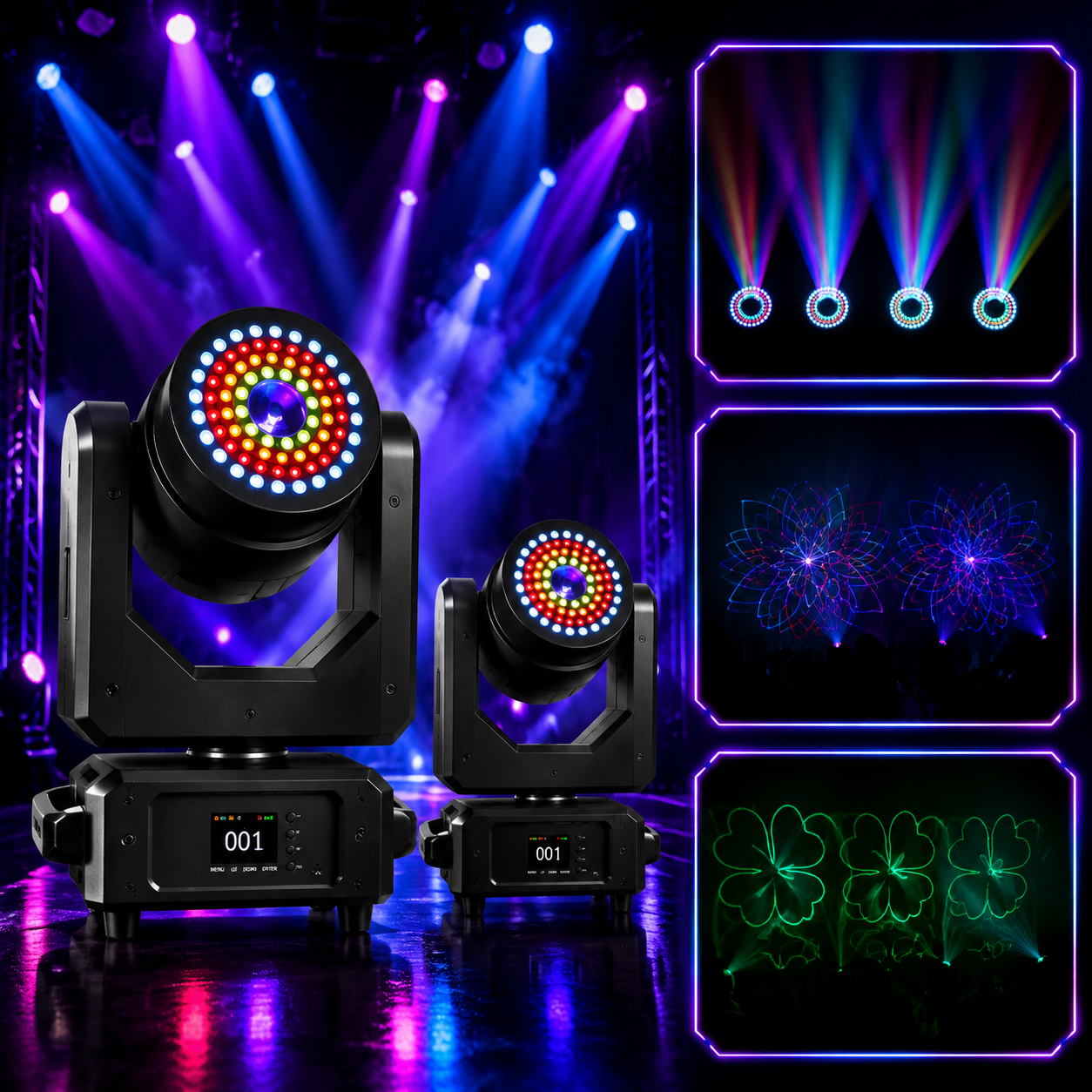 RGB Full-Color Moving head animation beam laser light-A26