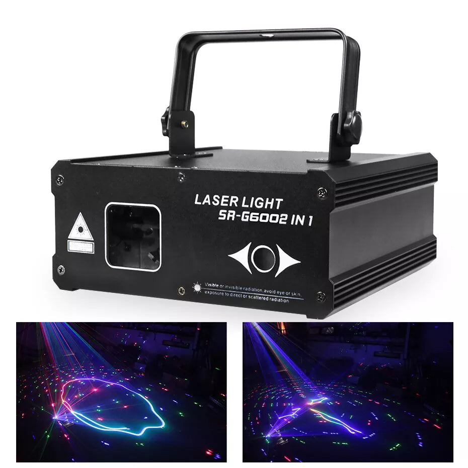 RGB 2IN1 Laser Beam Line Scanner Patterns Star Projector DJ Dis