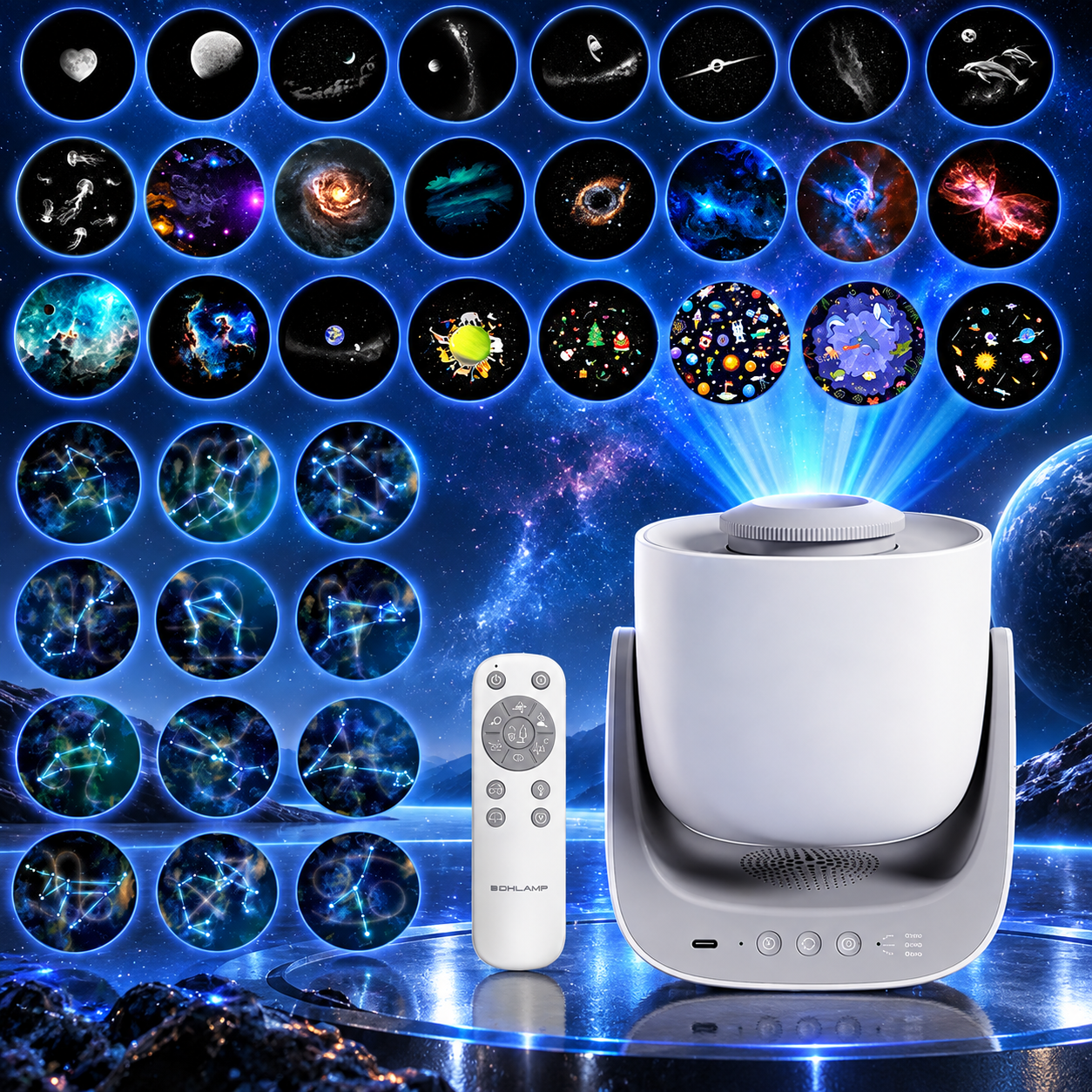 KTVLIGHTS Bluetooth Speaker Galaxy Star Projector-S57