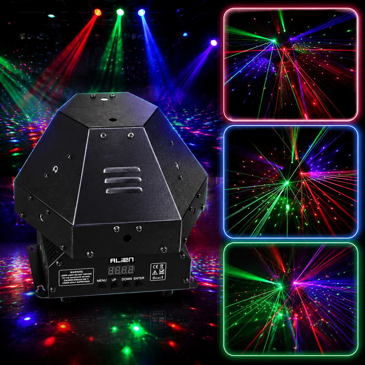 KTVLIGHTS RGB Scanning Laser DJ Stage Light Disco Effect-B15